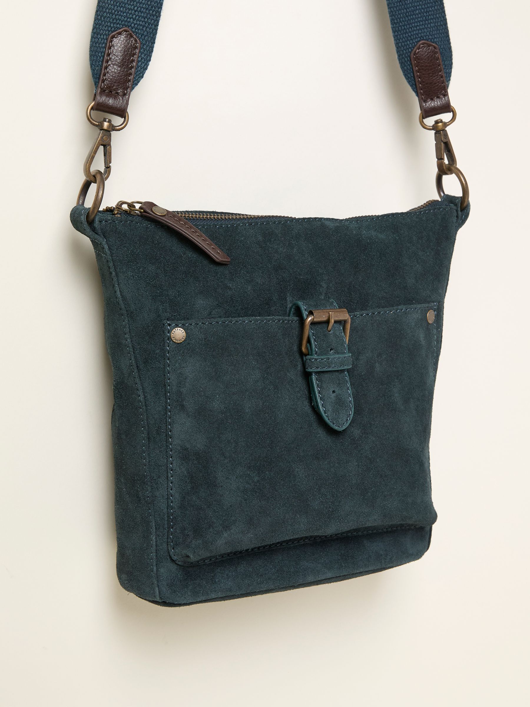 Sienna Teal Blue Suede Crossbody Bag - Image 2 of 3