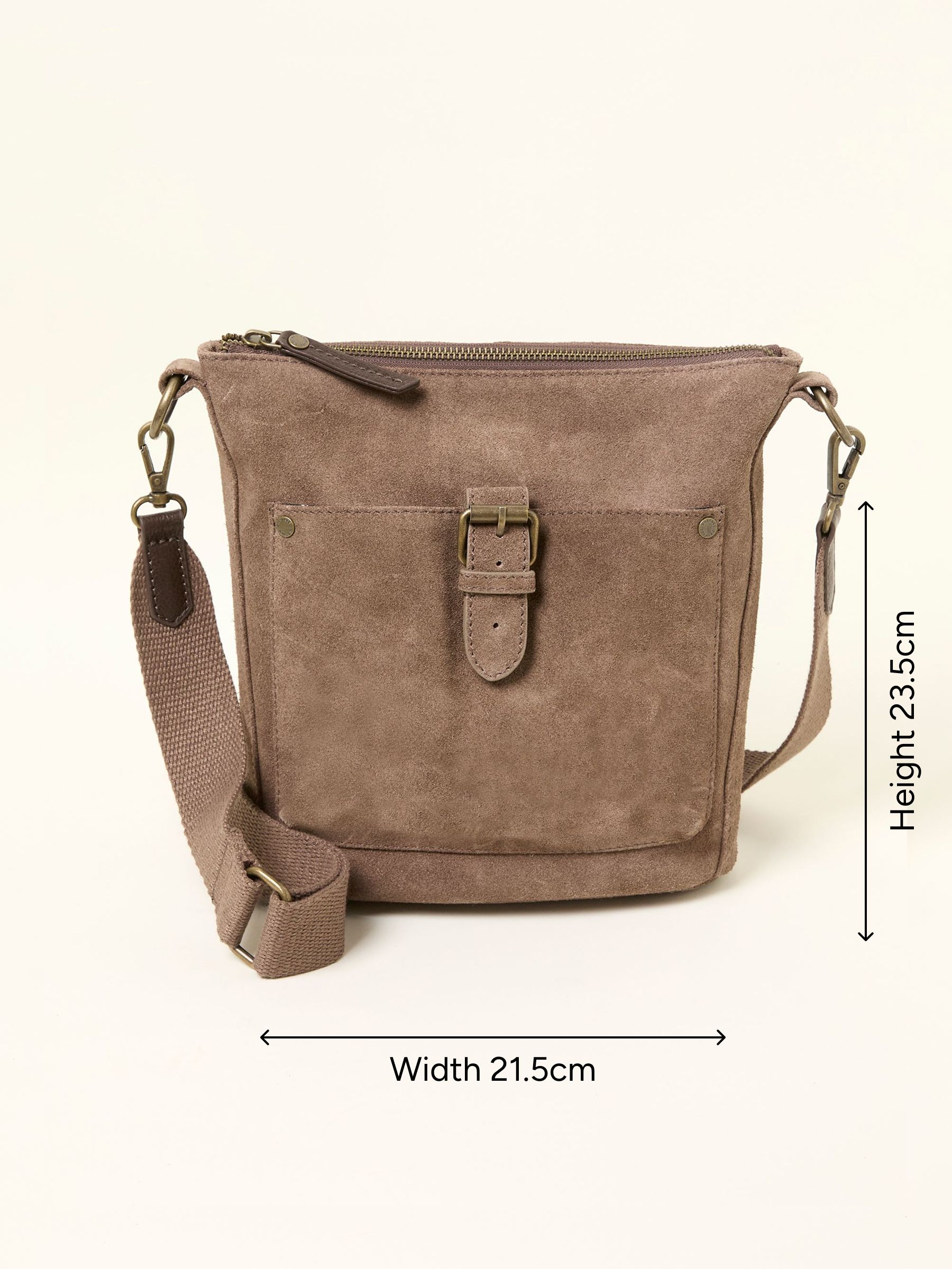Sienna Brown Suede Crossbody Bag - Image 4 of 4