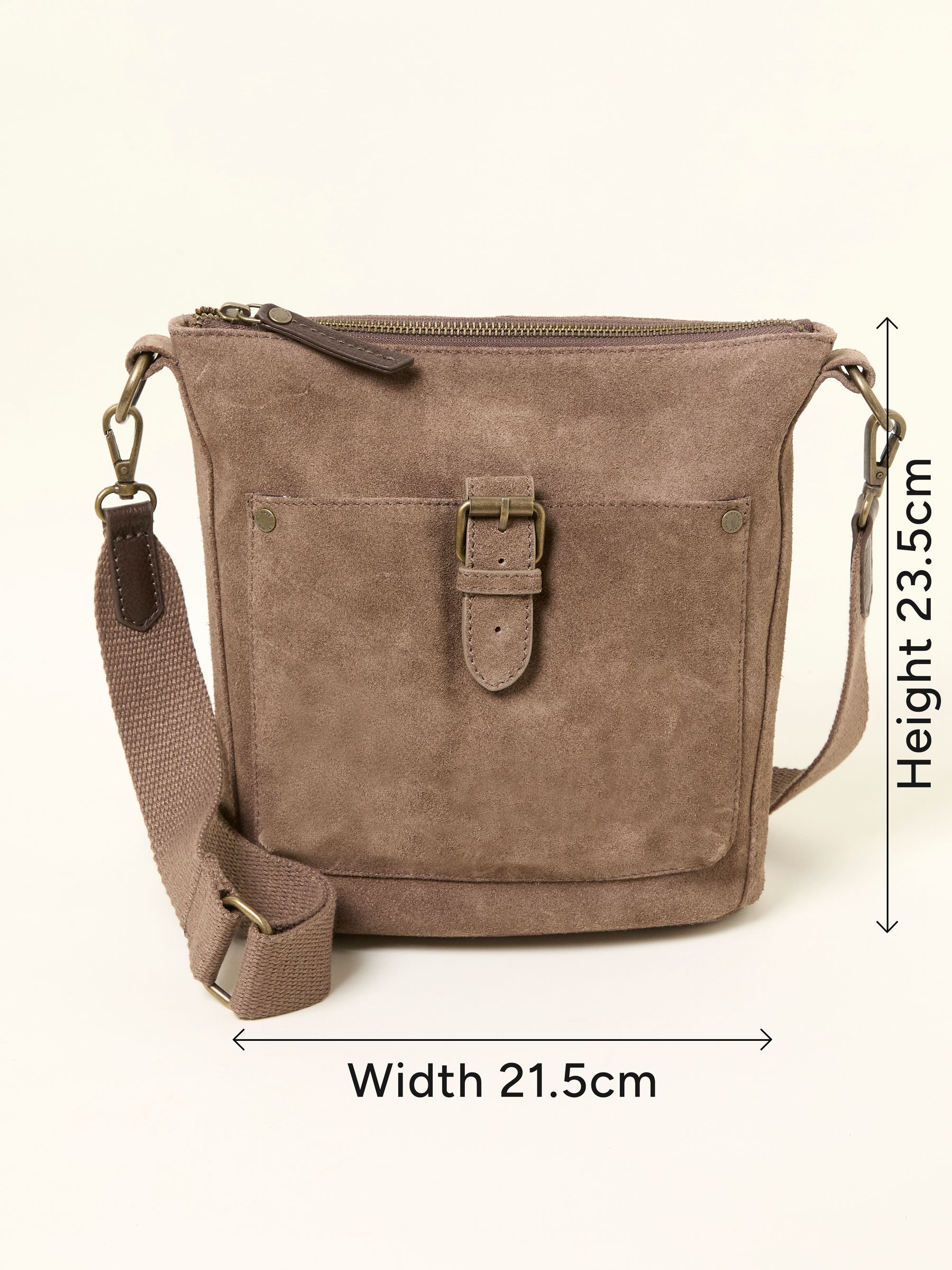 Sienna Brown Suede Crossbody Bag - Image 5 of 5