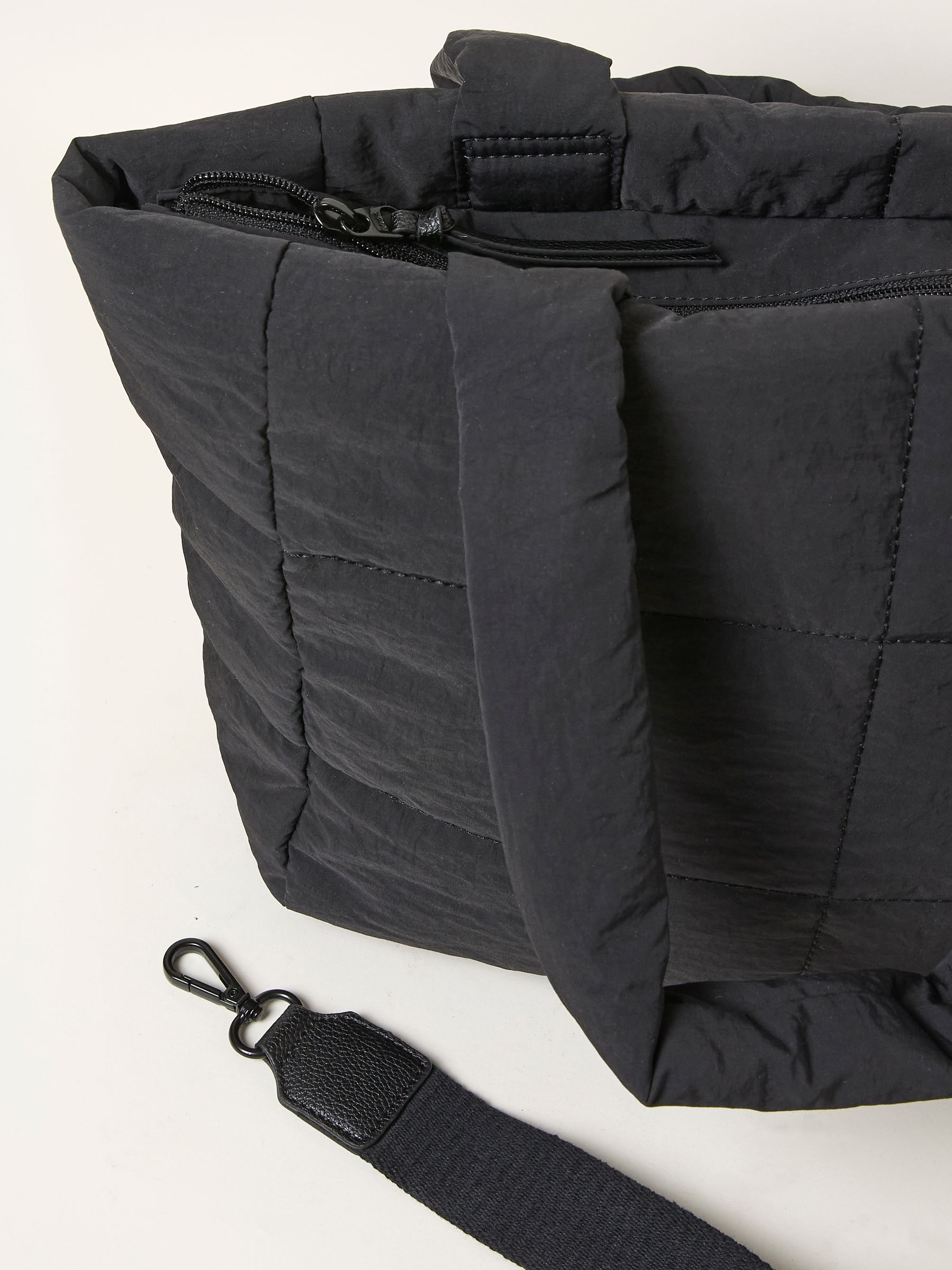 Black Quilted Nylon Tote Bag - Image 2 of 3