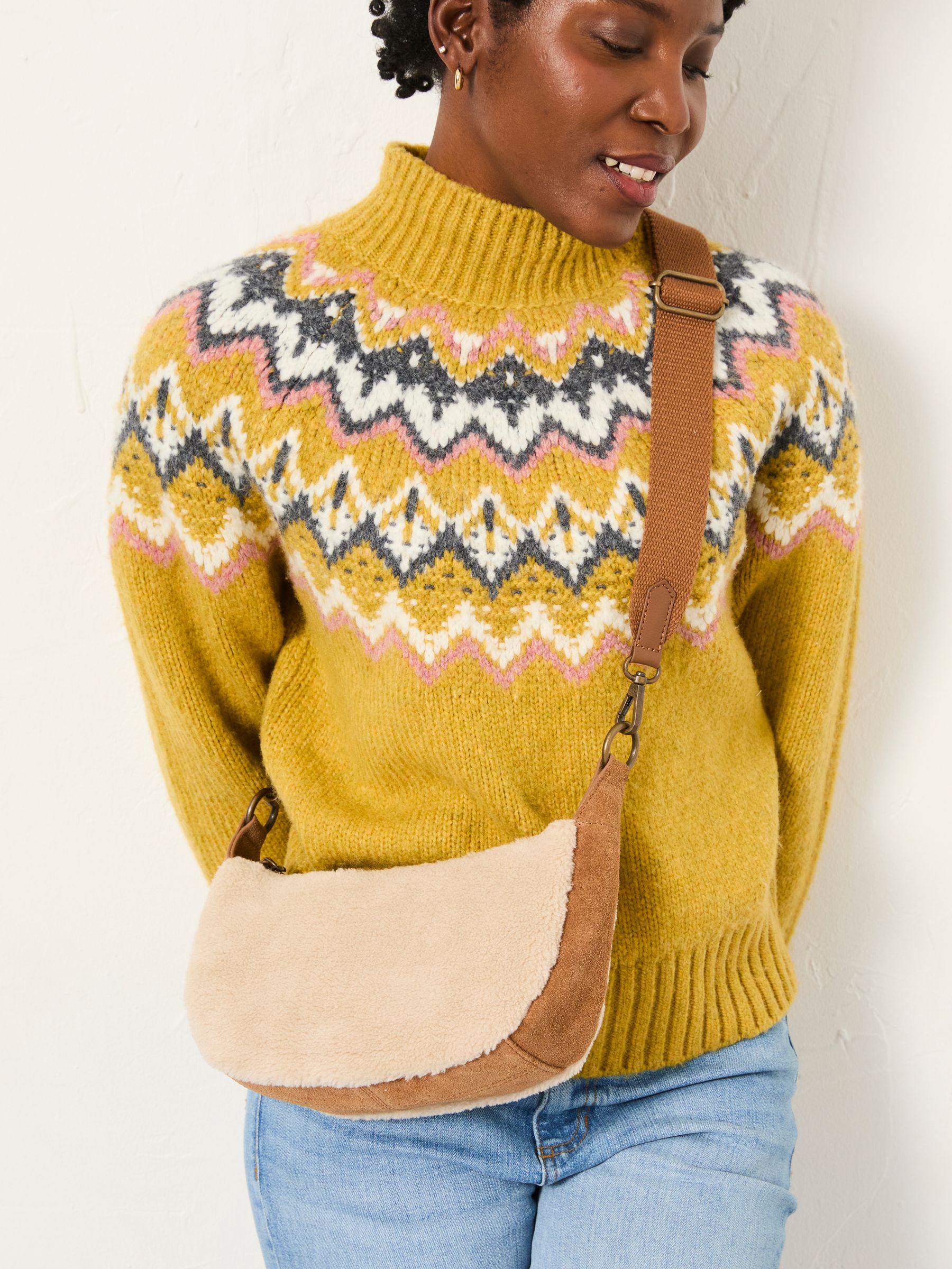 Borg Suede Mix Sling Bag