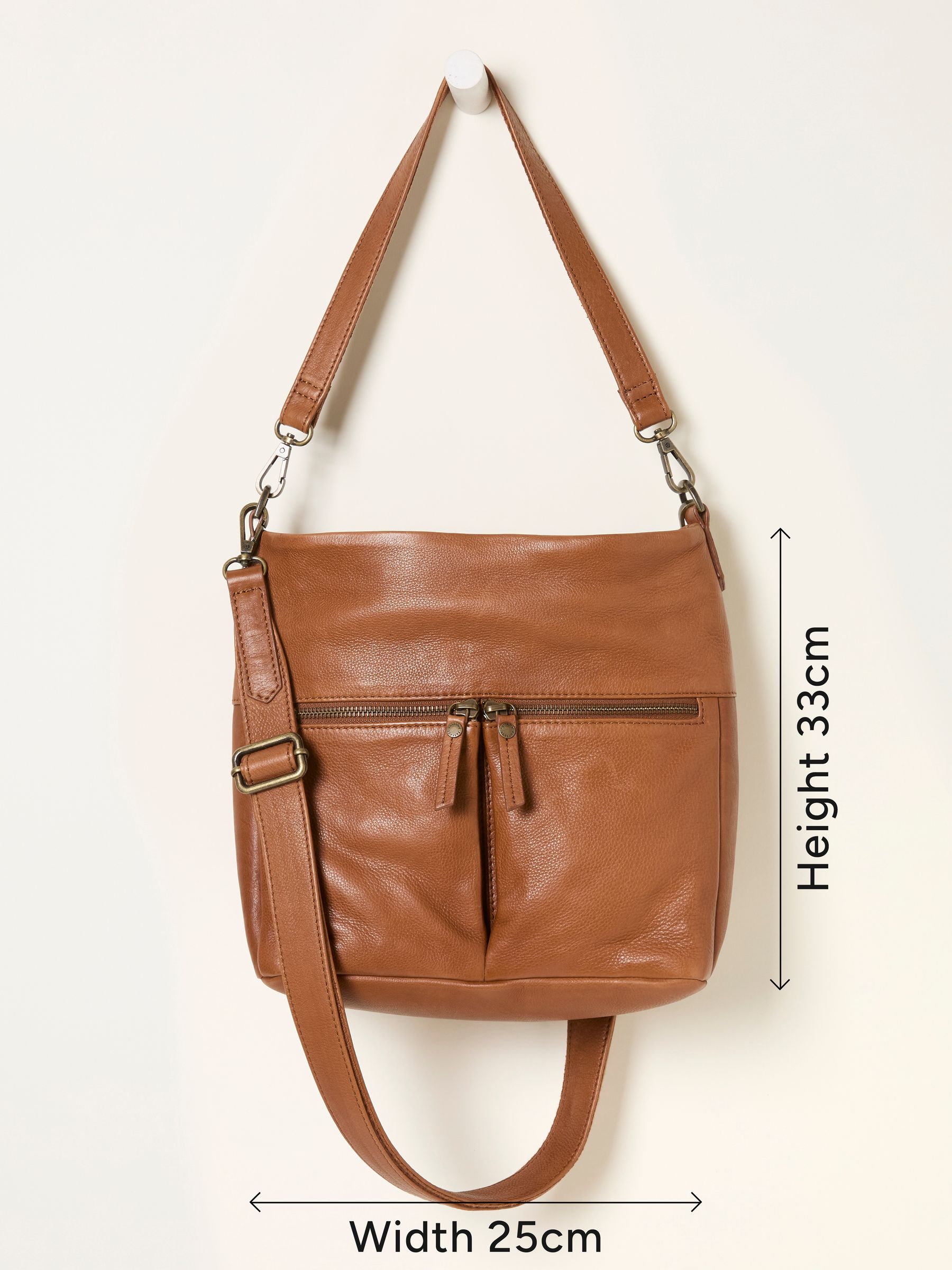 Bella Tan Brown Zip Detail Bag - Image 4 of 4