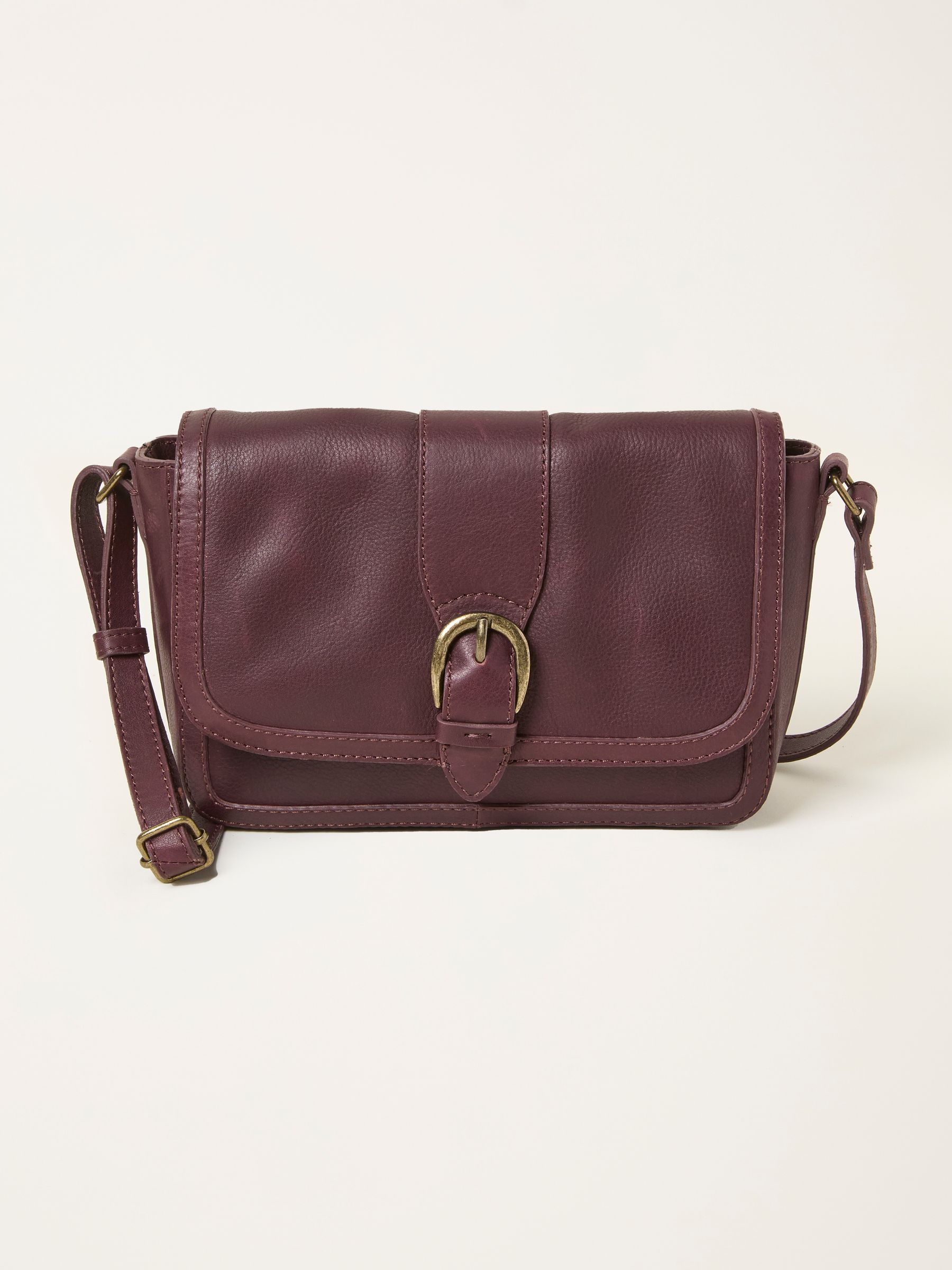 Mabel Burgundy Red Buckle Crossbody Bag - Image 3 of 5