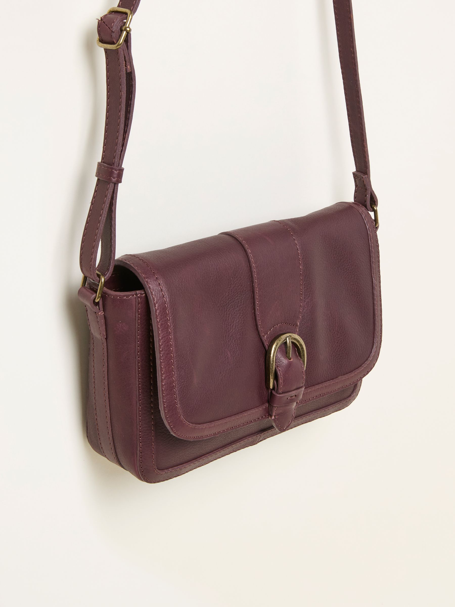 Mabel Burgundy Red Buckle Crossbody Bag - Image 4 of 5