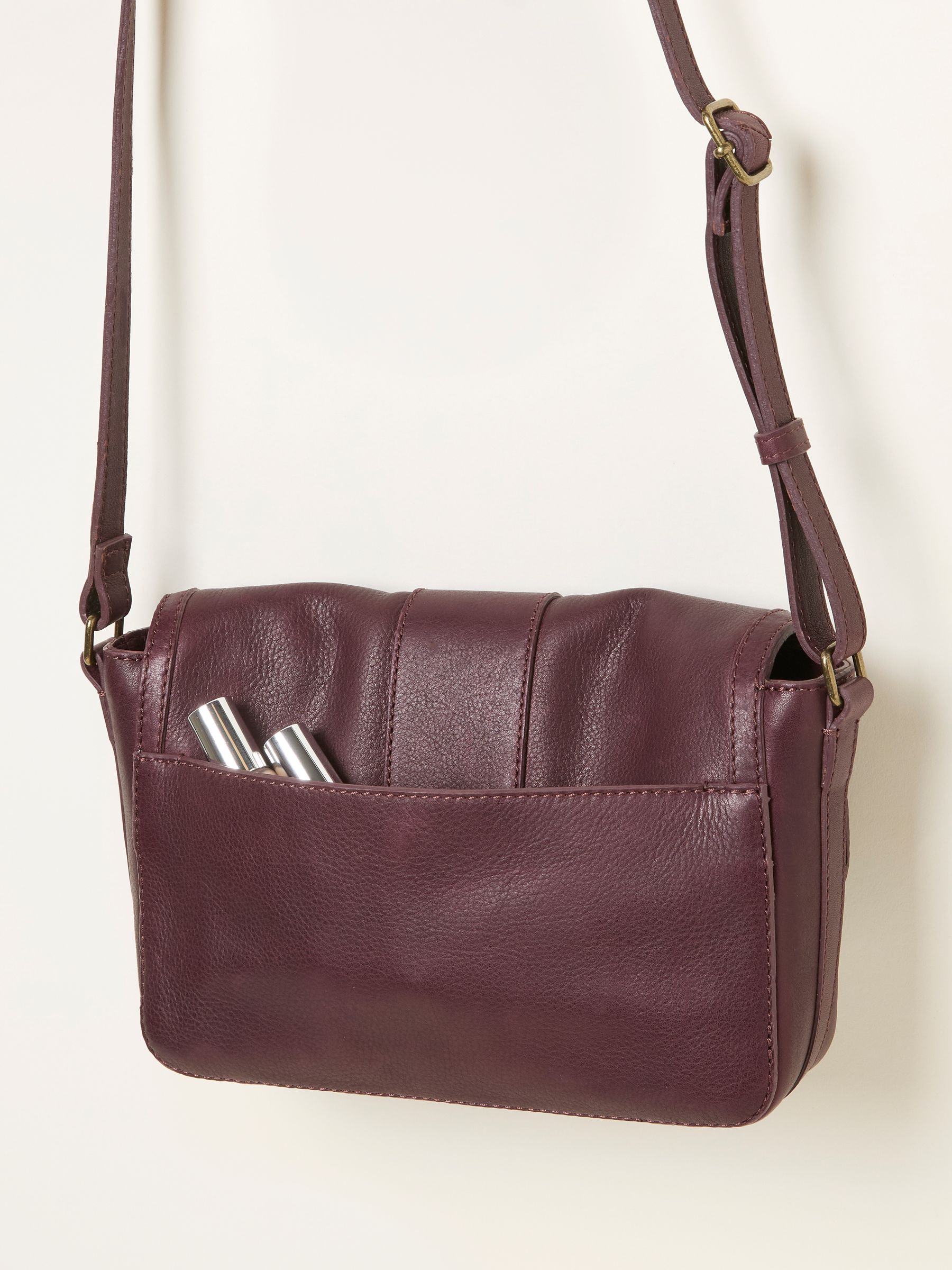 Mabel Burgundy Red Buckle Crossbody Bag - Image 5 of 5