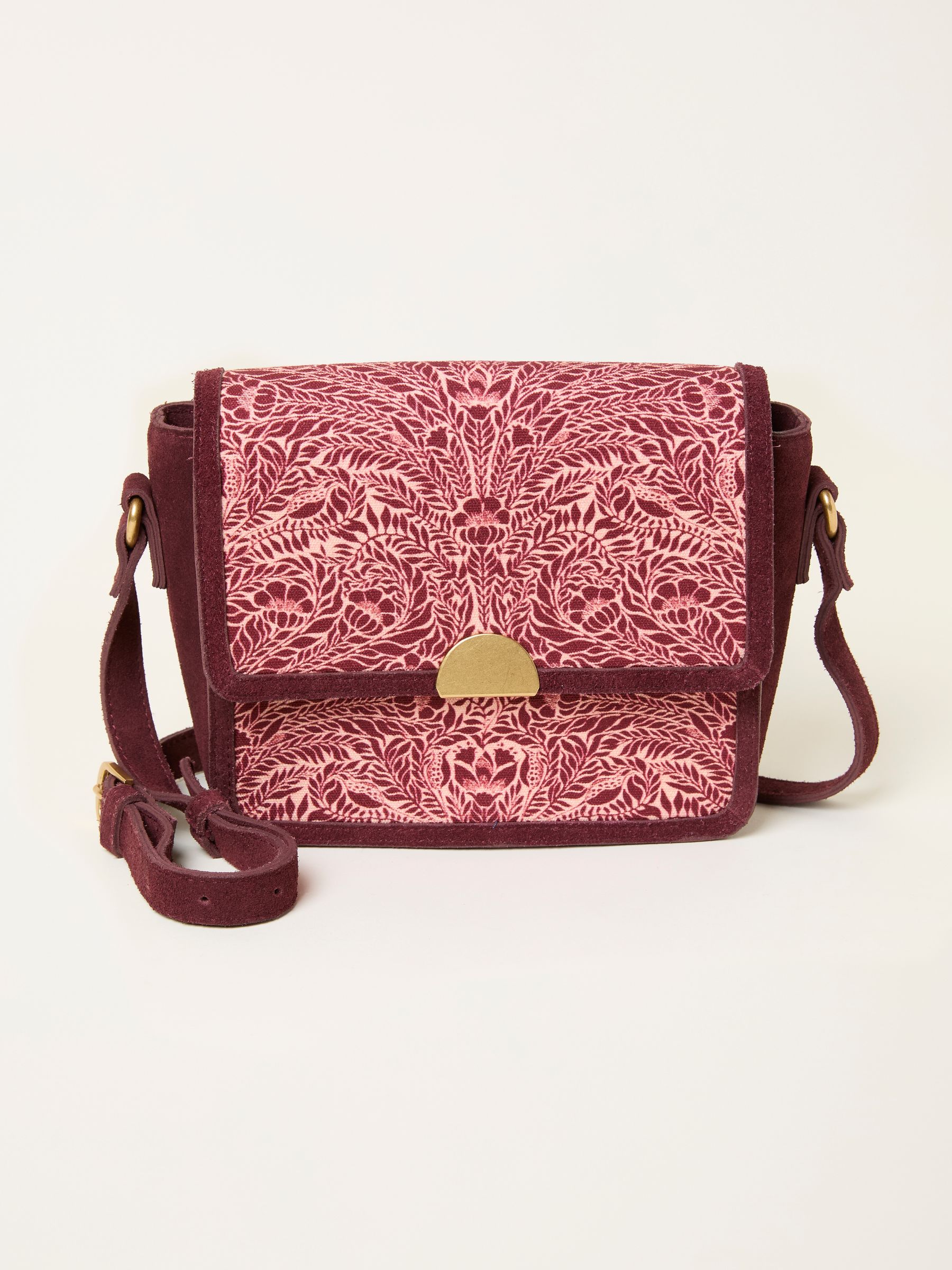 Burgundy Red Floral Bouquet Crossbody Bag - Image 3 of 5
