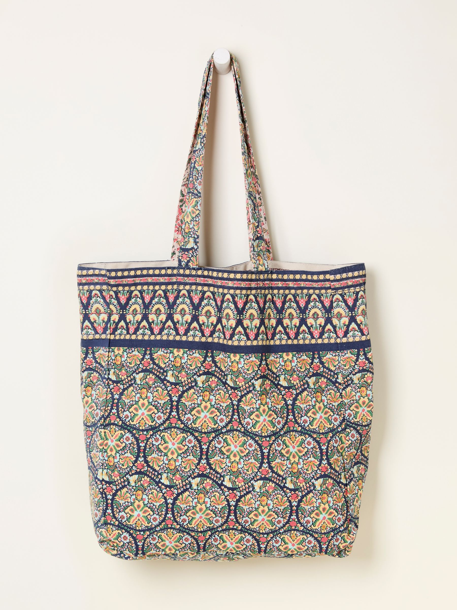 Chalk White Ornate Paisley Reversible Tote Bag - Image 1 of 2