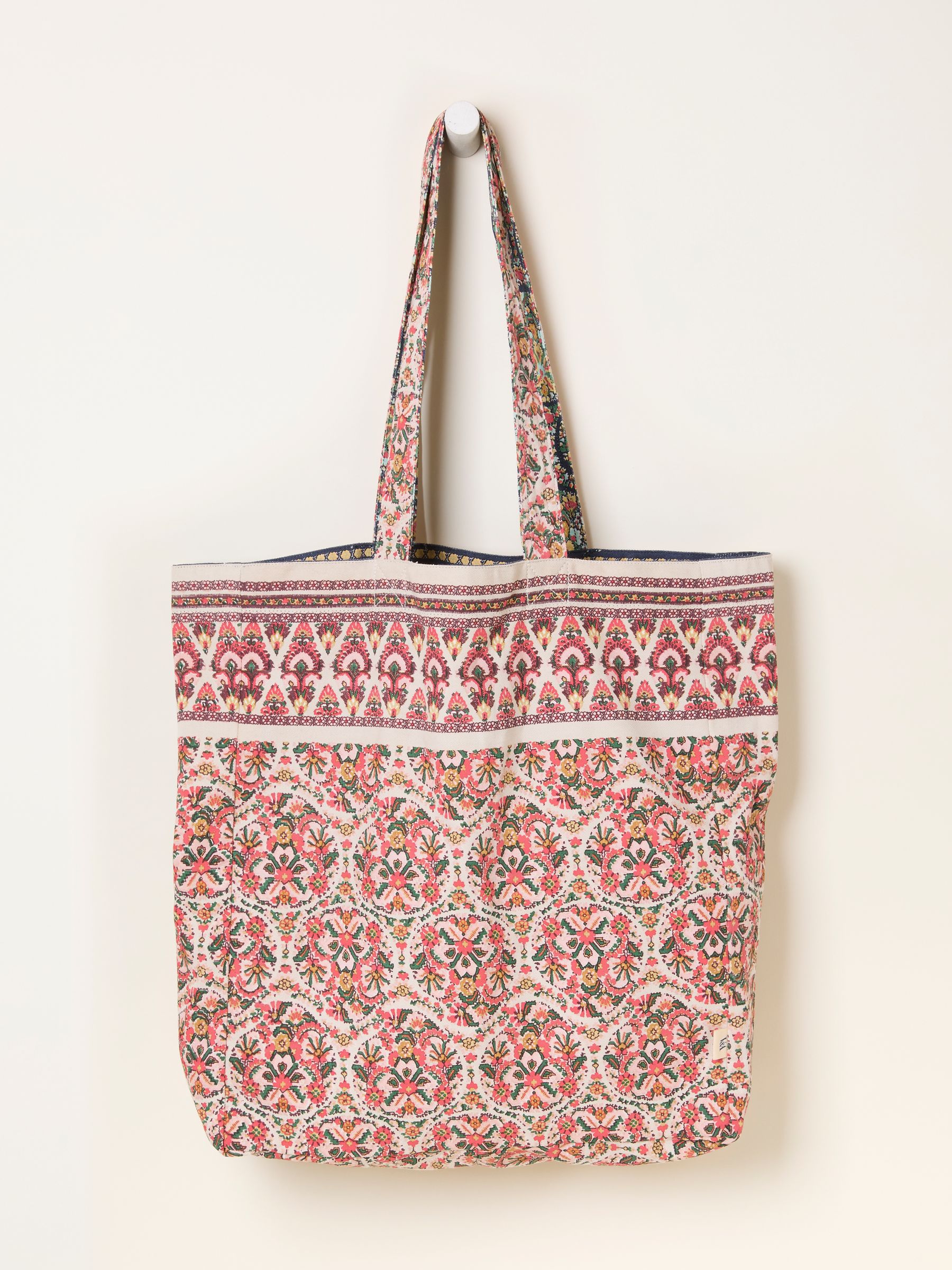 Chalk White Ornate Paisley Reversible Tote Bag - Image 2 of 2
