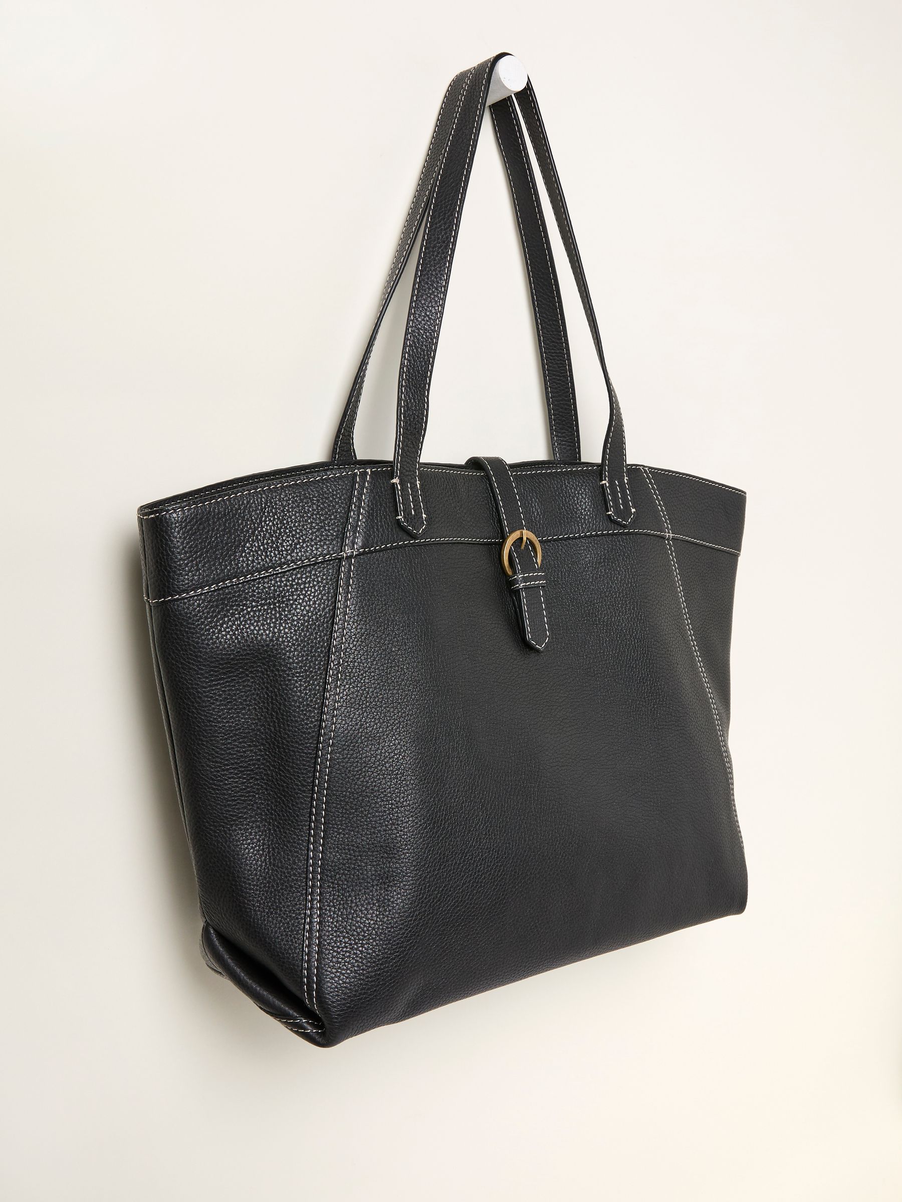 Tilly Black Leather Tote Bag - Image 1 of 2