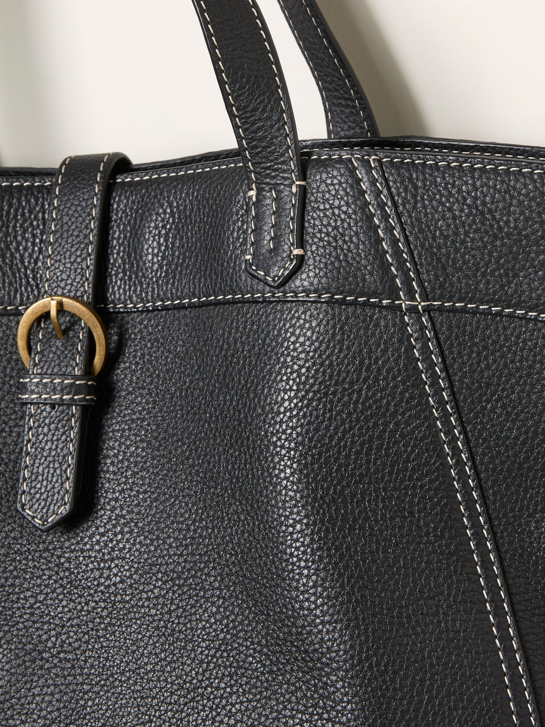 Tilly Black Leather Tote Bag - Image 2 of 2