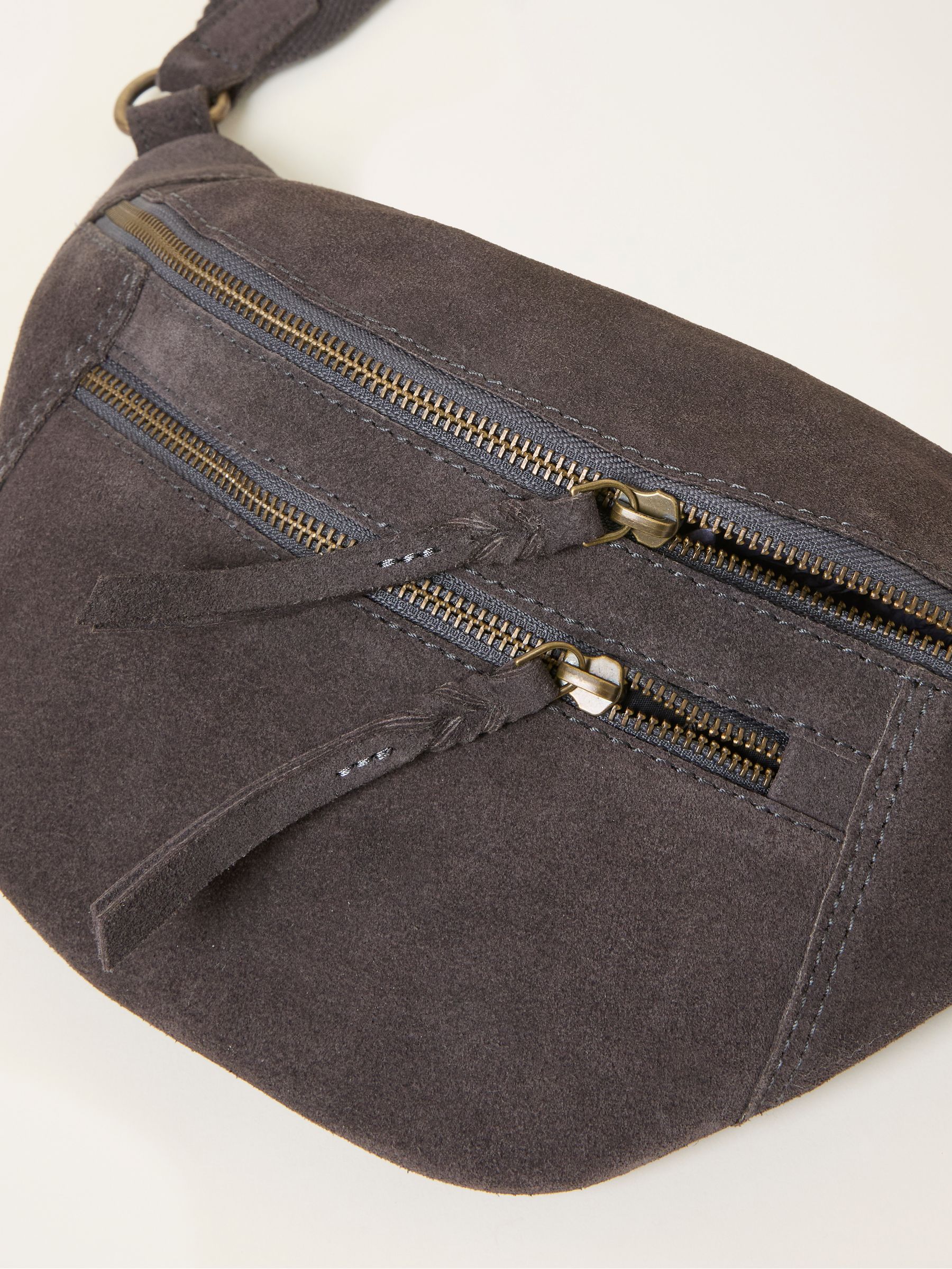 Grey Suede Sling Bag - Image 2 of 3