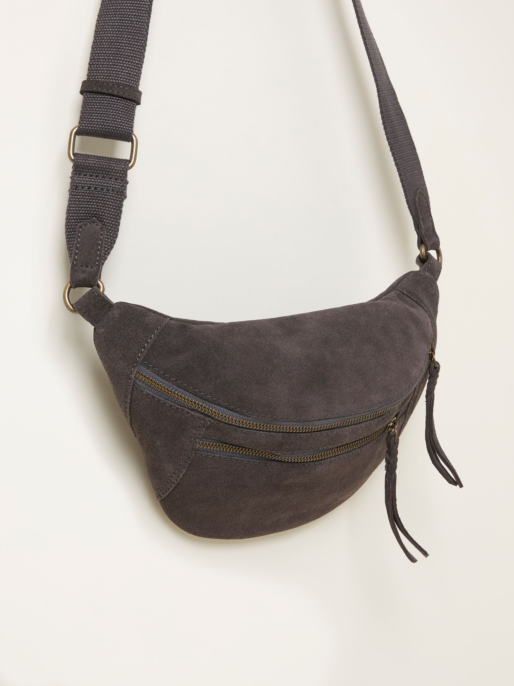 Grey Suede Sling Bag - Image 3 of 3