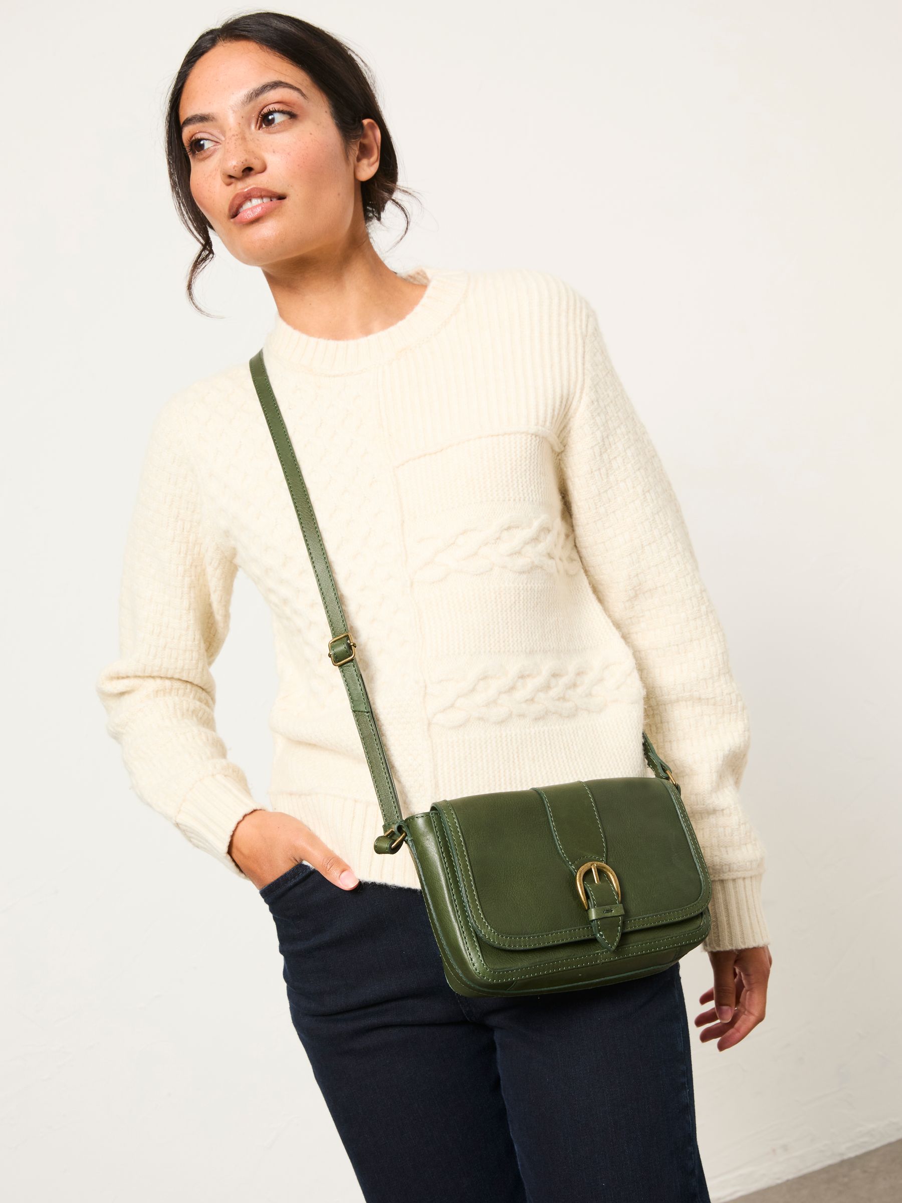 Mabel Green Buckle Crossbody Bag - Image 2 of 6
