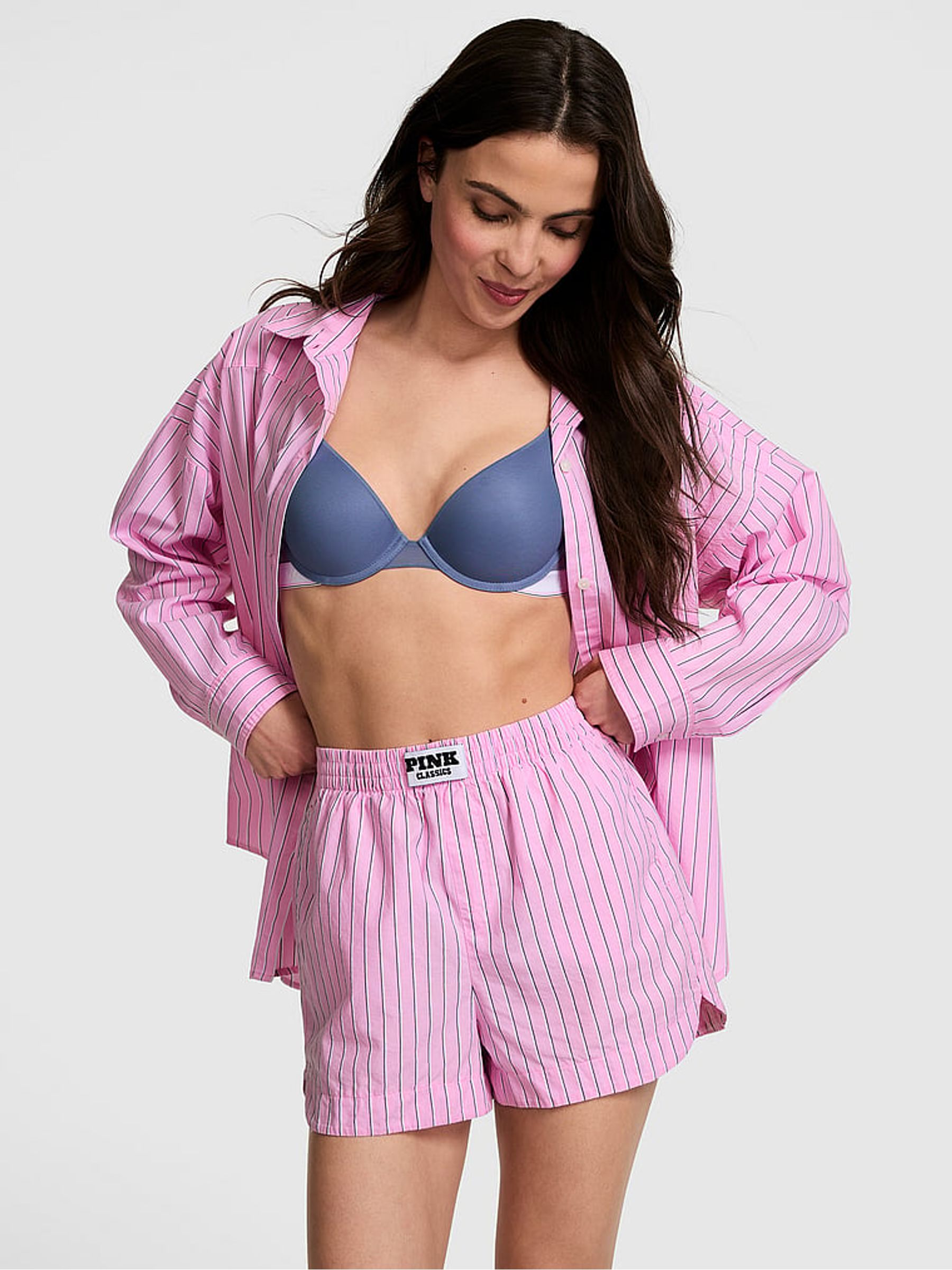 Pink Lollipop Stripe Boyfriend Boxer Pyjama Shorts - Image 1 of 3