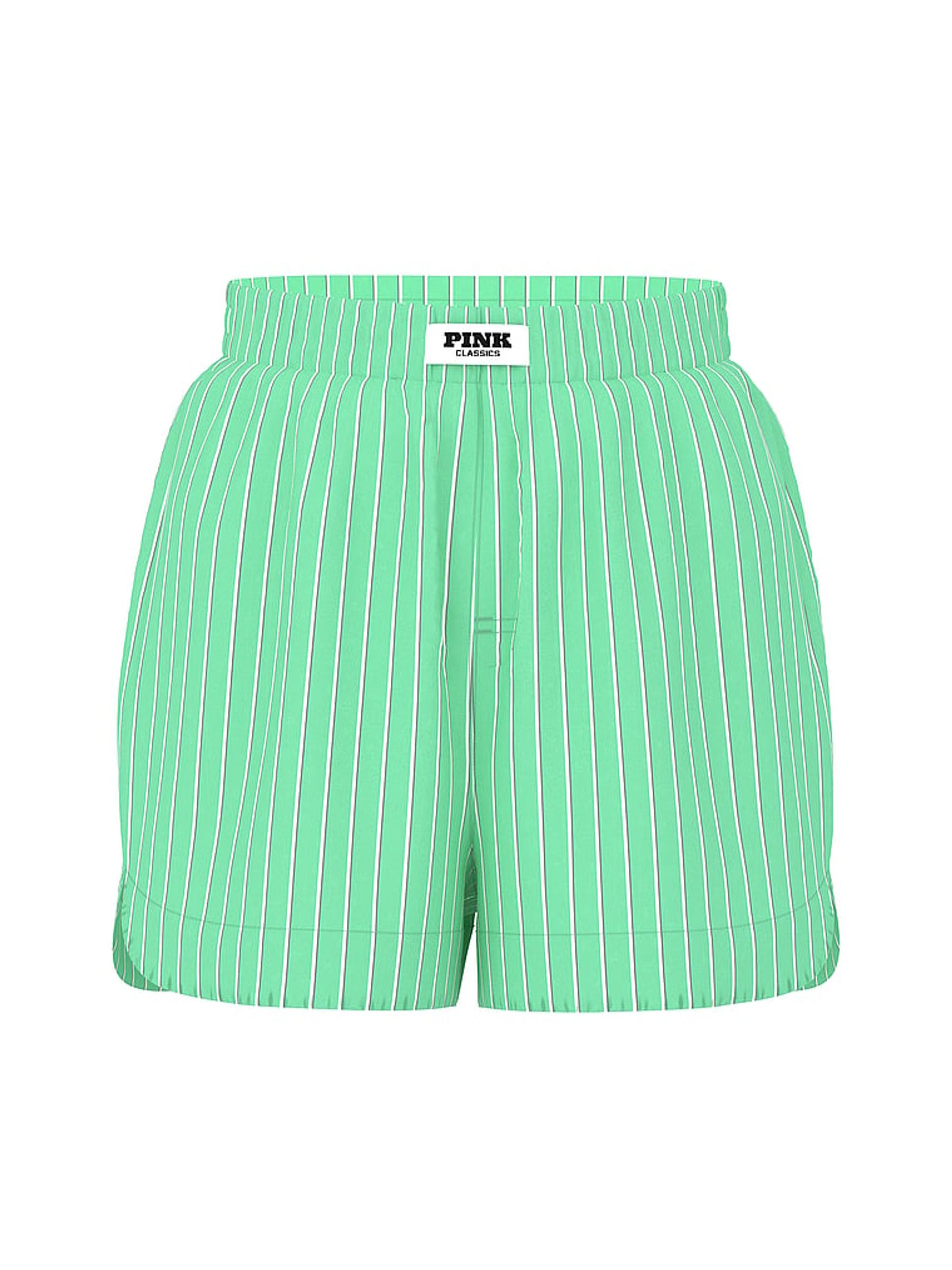 Wild Green Stripe Boyfriend Boxer Pyjama Shorts - Image 4 of 4