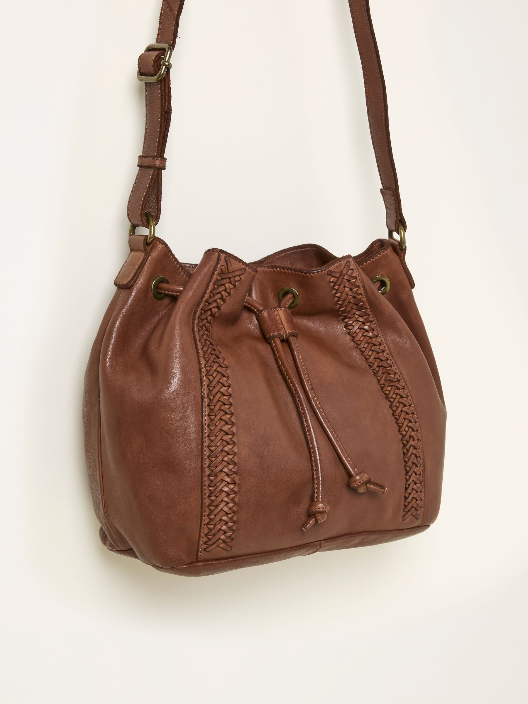Awna Brown Woven Bucket Bag - Image 3 of 4