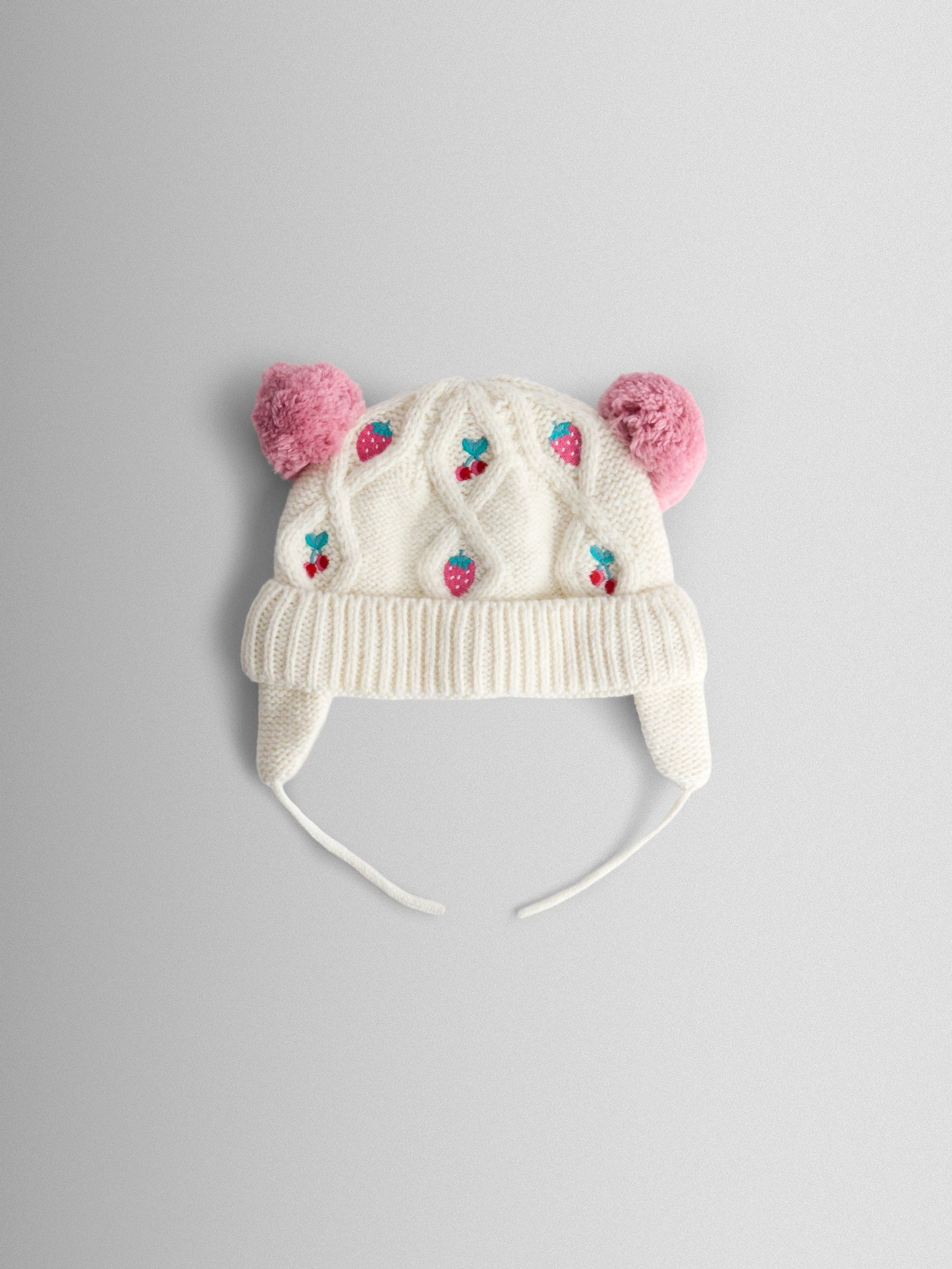 Cream Cherry Fair Isle Hat - Image 1 of 3