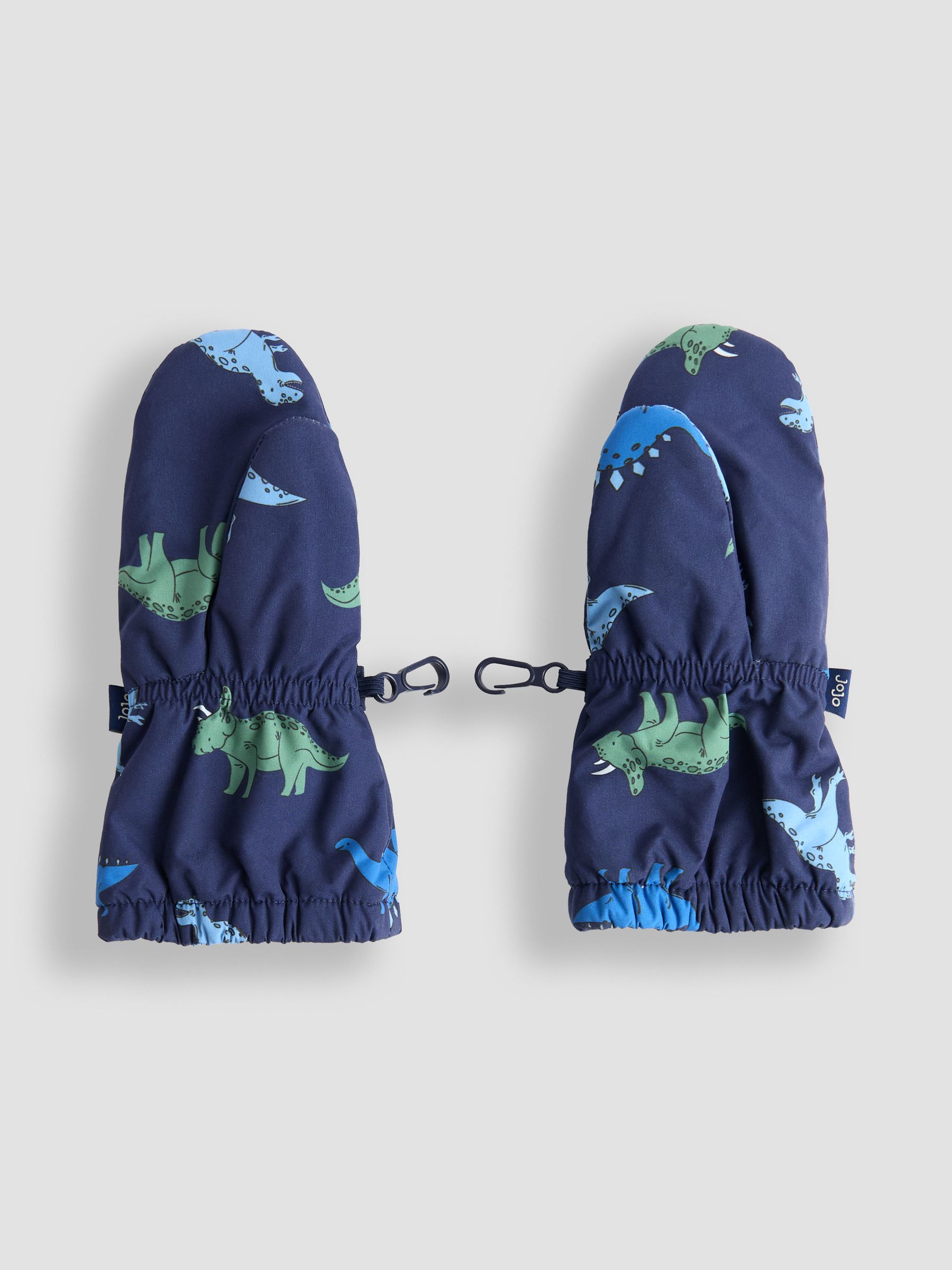 Navy Dino Waterproof Fleece Lined Mittens - Image 2 of 3