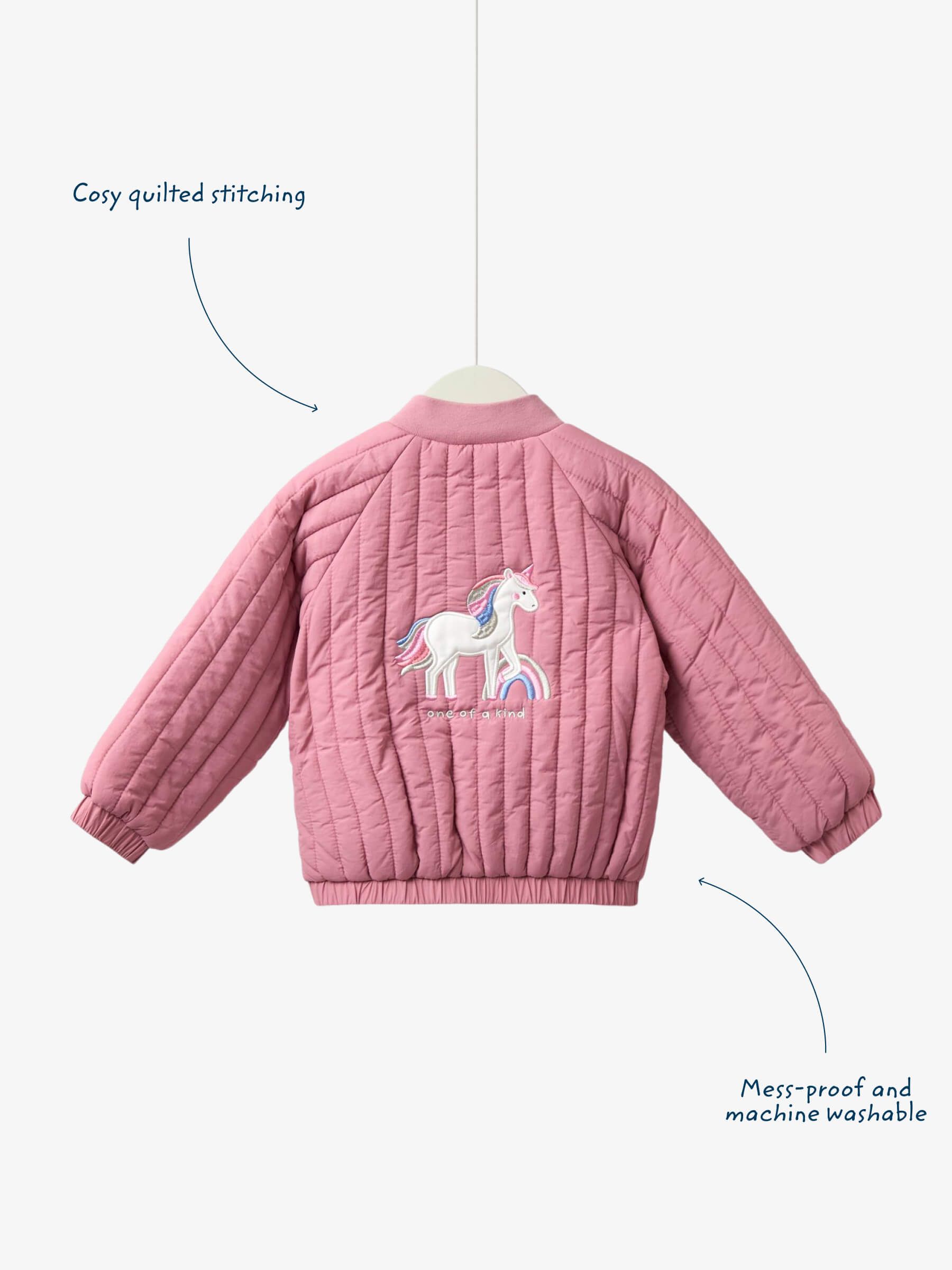 Pink Unicorn Bomber Jacket | JoJo Maman Bébé USA