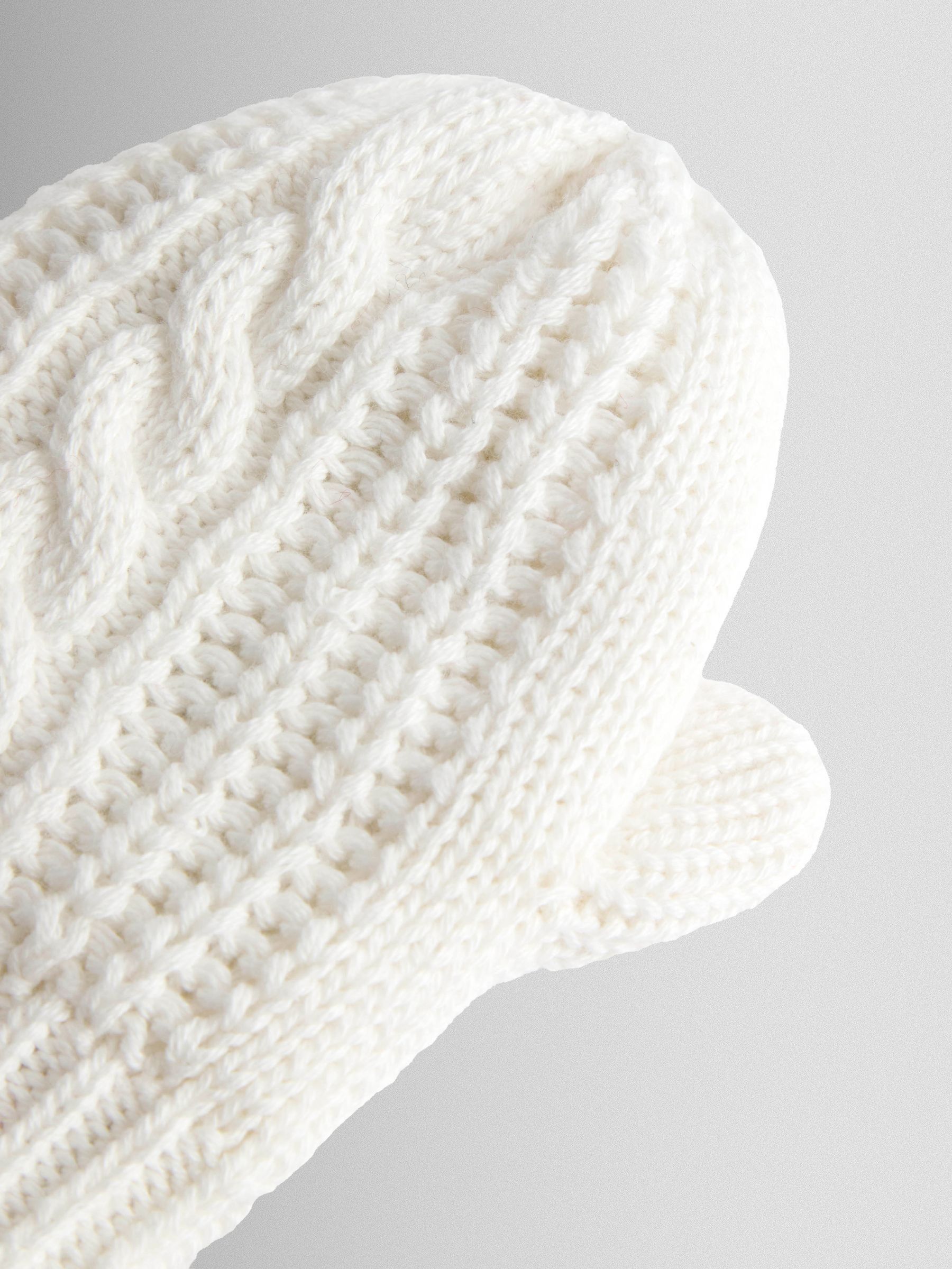 Cream White Mittens - Image 2 of 3