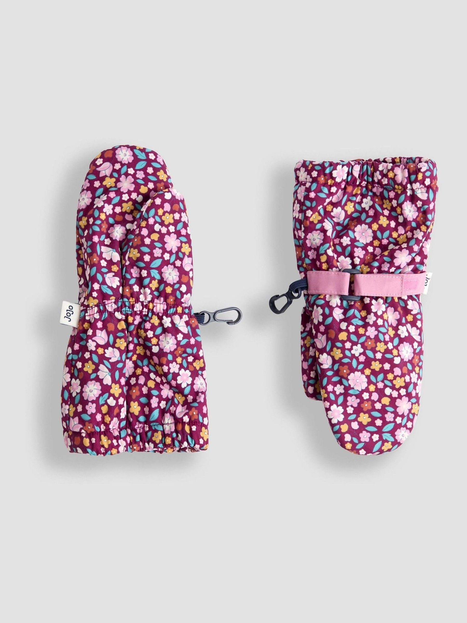 Dark Pink Waterproof Fleece Lined Mittens - Image 2 of 3