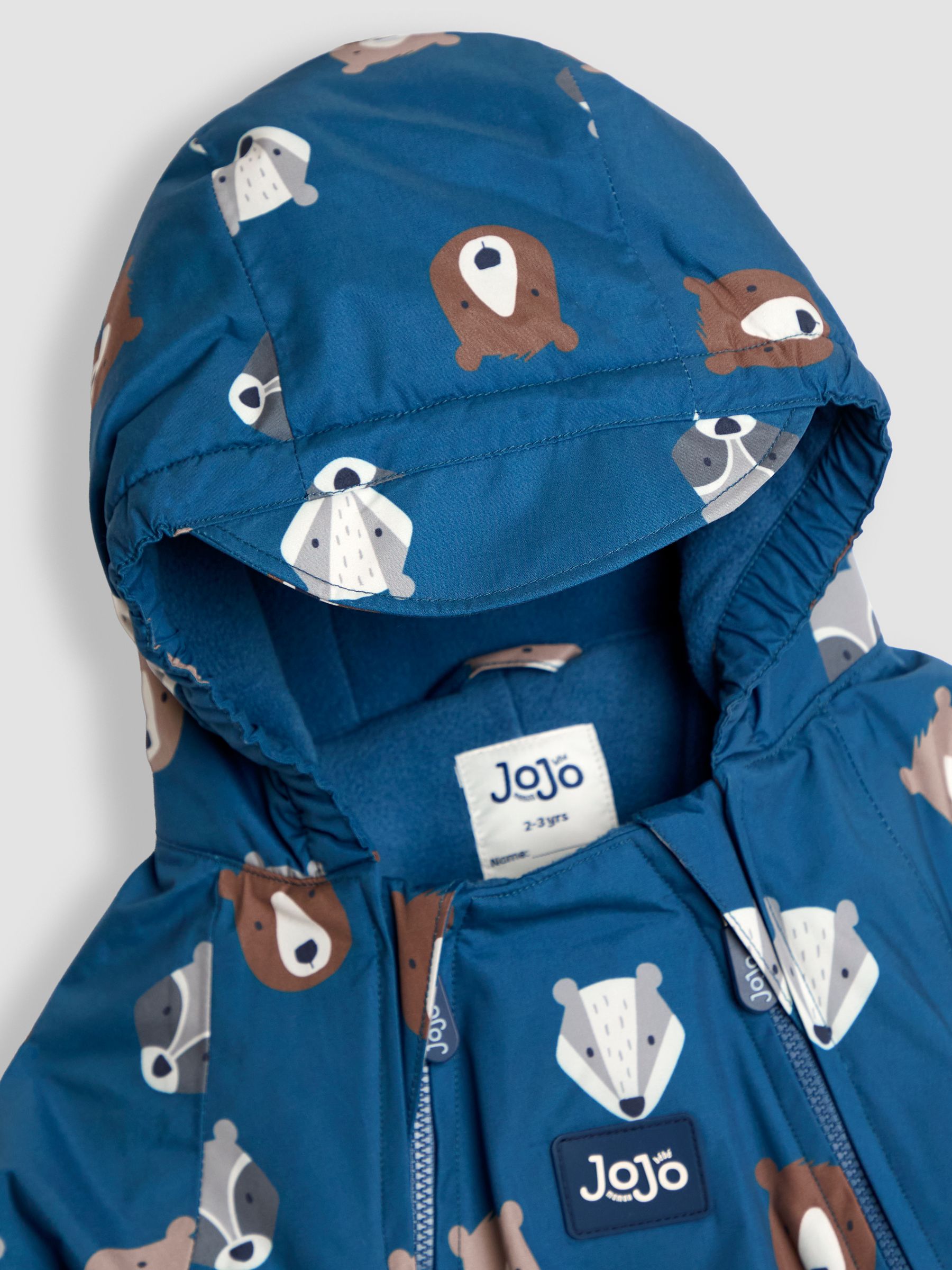 Blue Woodland Fleece-lined Waterproof Puddle Suit - Image 3 of 4