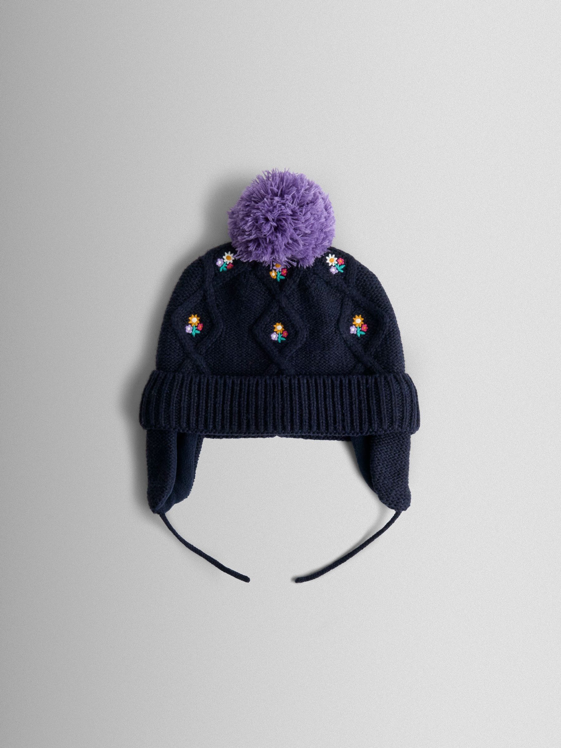 Navy Floral Fair Isle Hat - Image 1 of 3