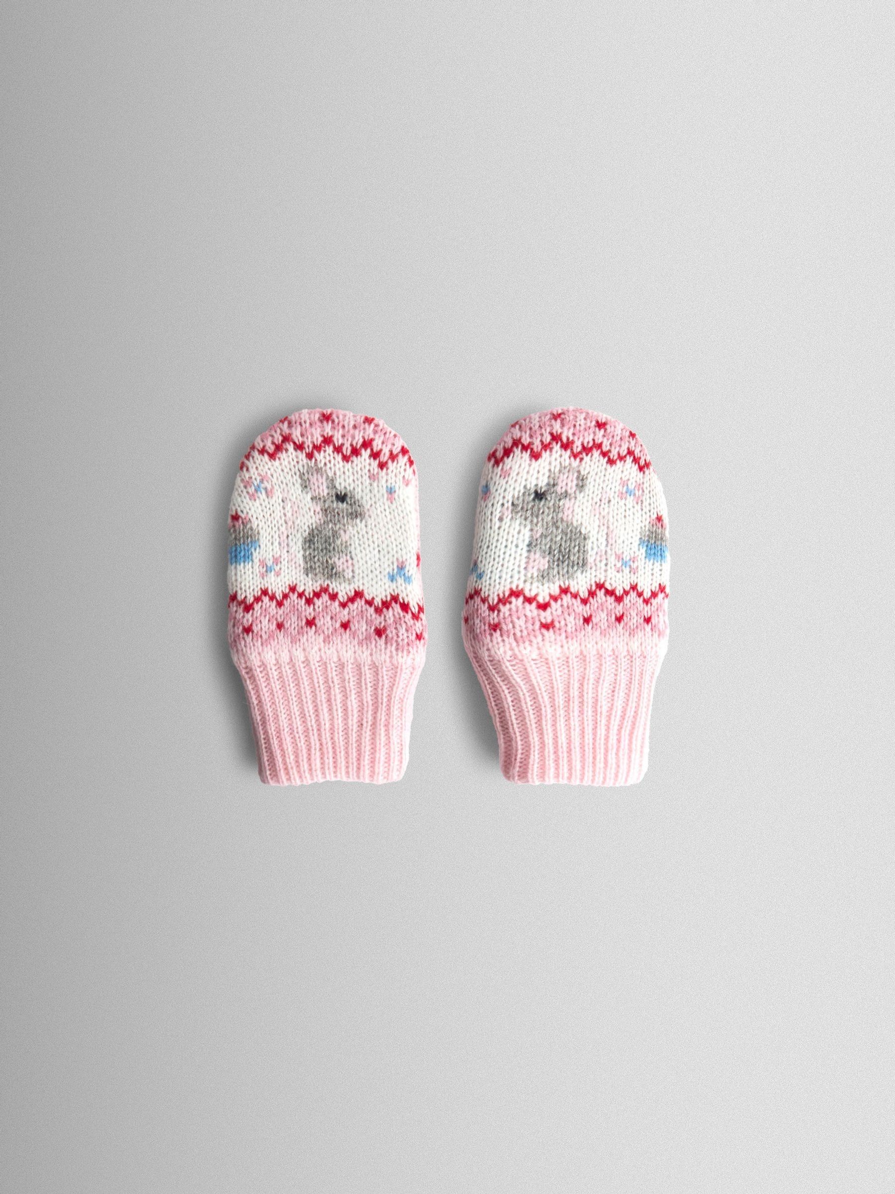 Pink Mouse Fair Isle Gloves - Image 1 of 3