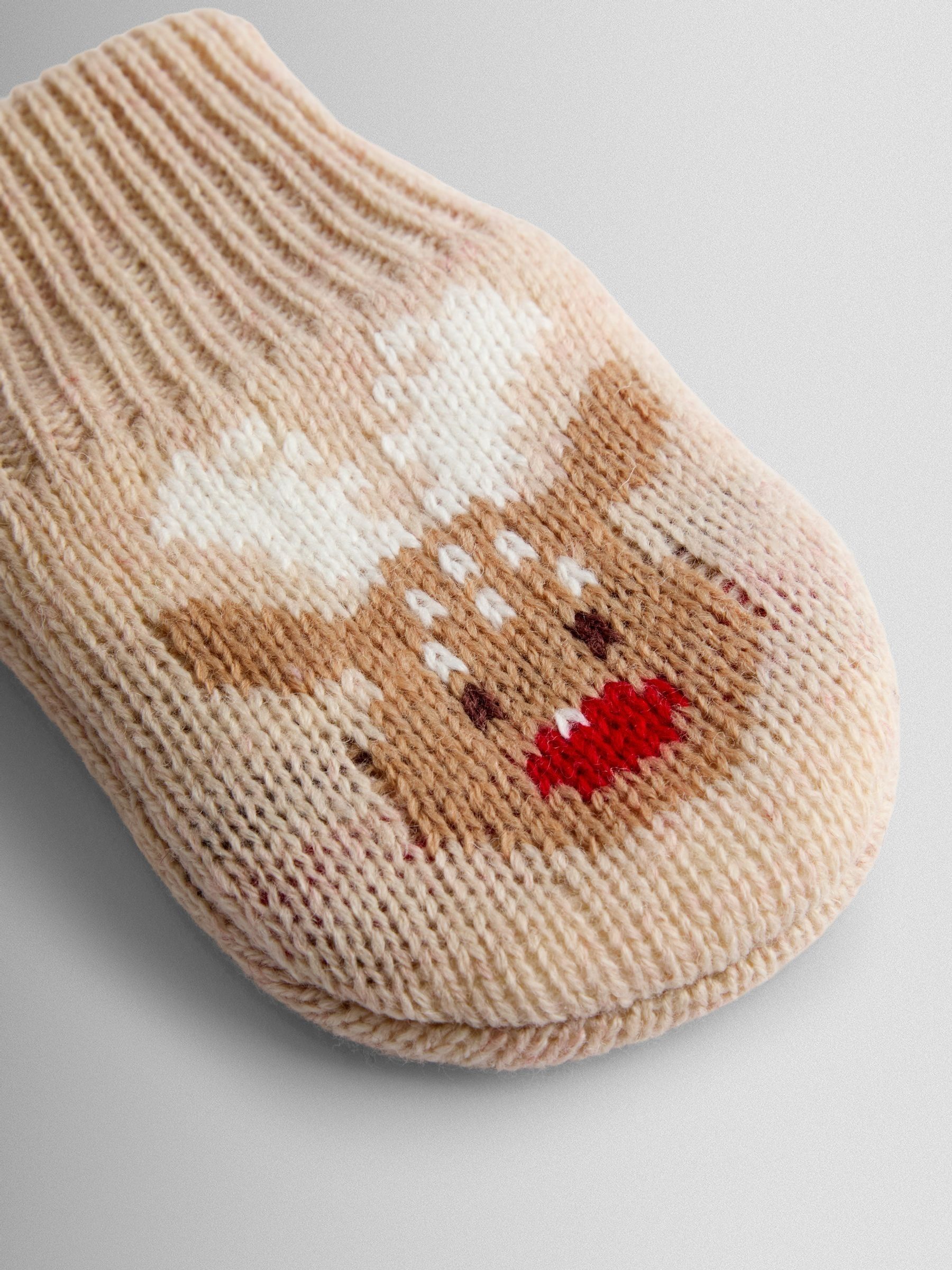 Brown Reindeer Mittens - Image 3 of 3
