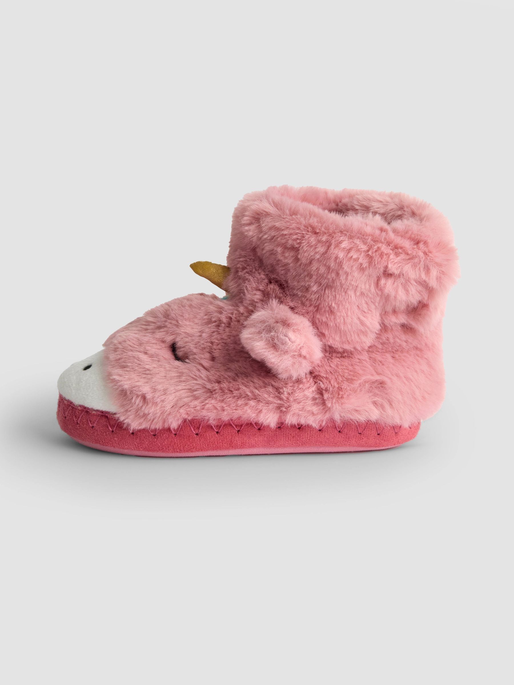 Pink Unicorn Plush Slipper Boots - Image 3 of 5