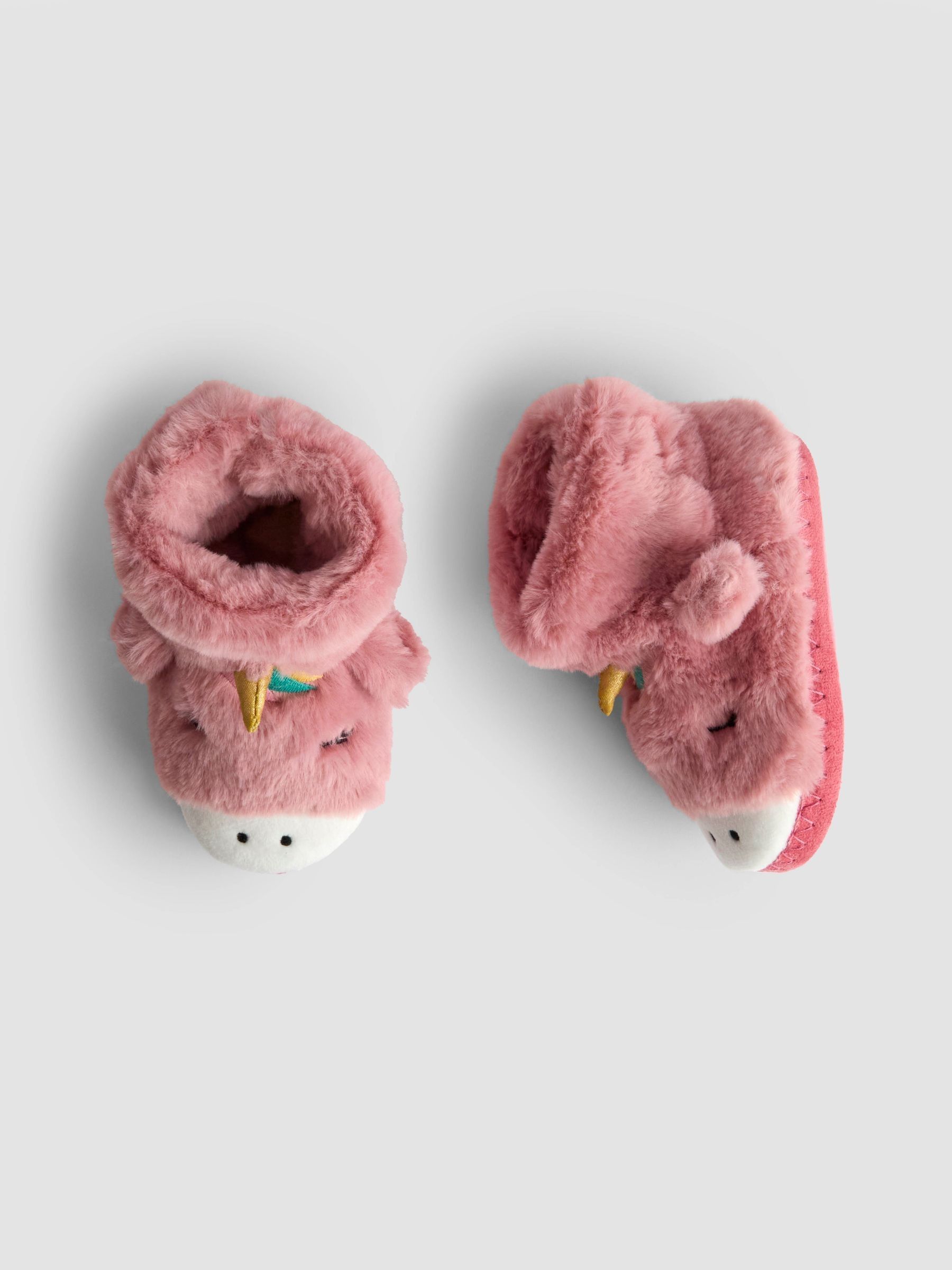 Pink Unicorn Plush Slipper Boots - Image 4 of 5