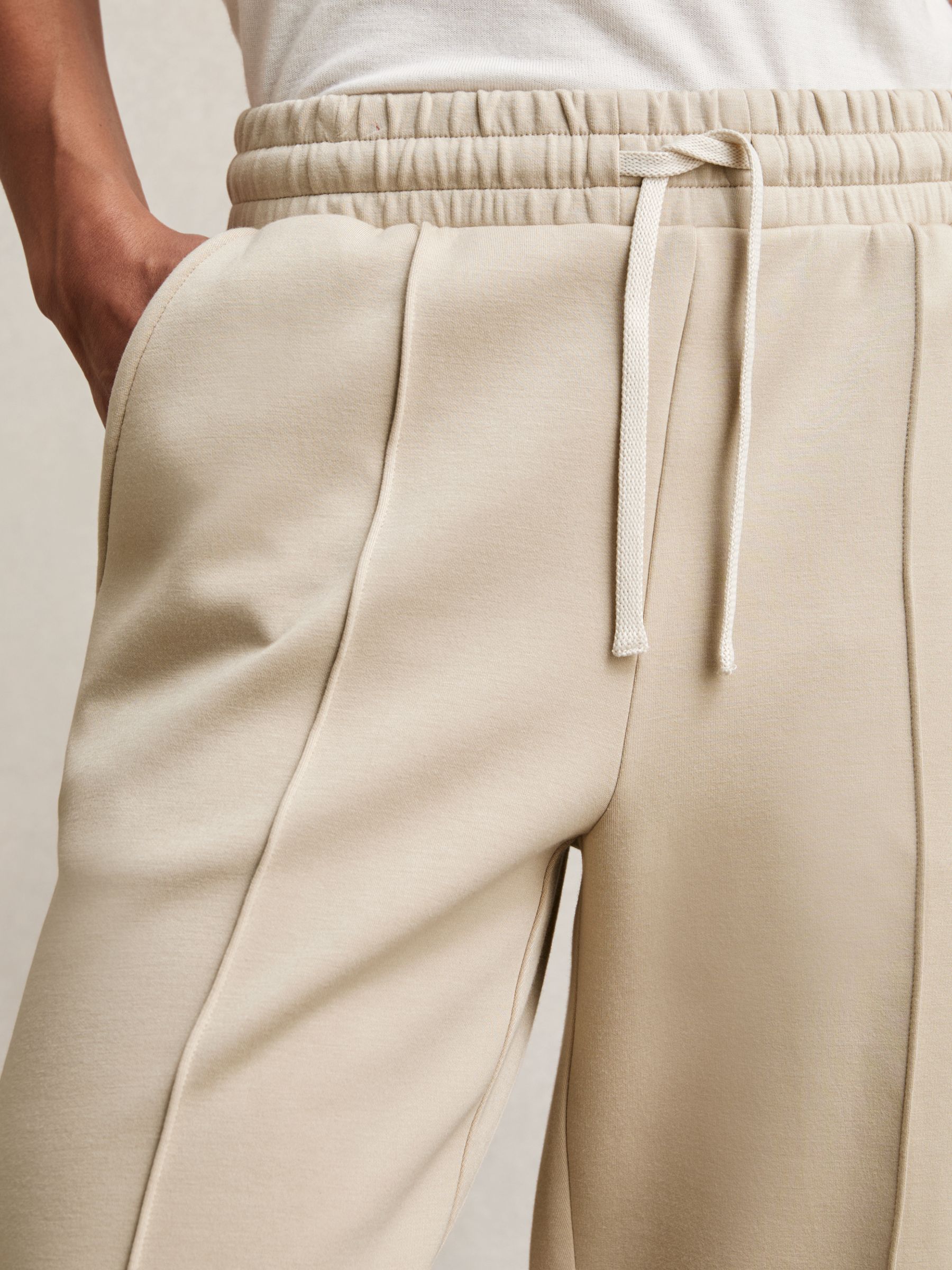 Interlock Pintuck Drawstring Joggers in Beige - image 3
