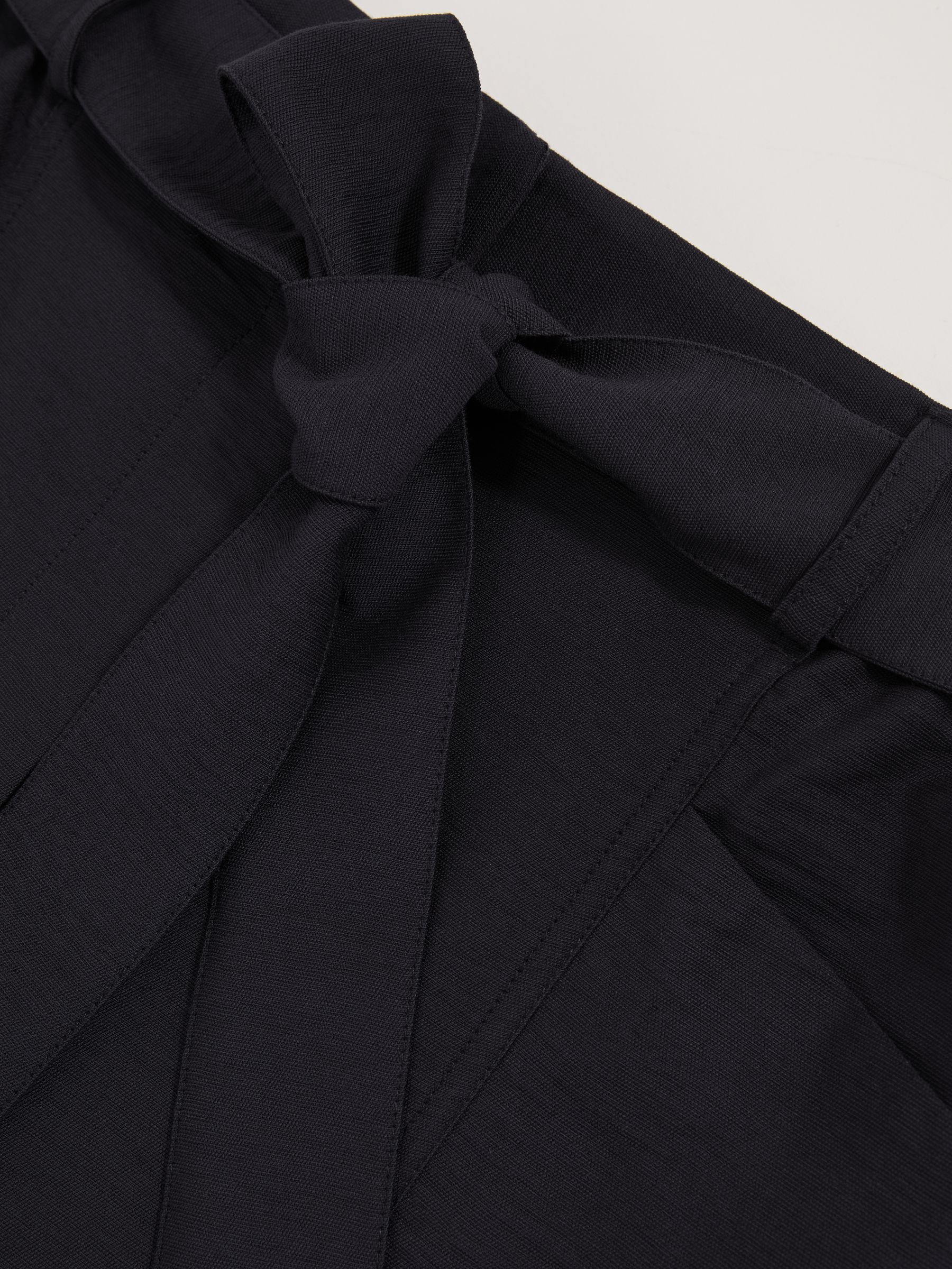 Belted Button-Tab Shorts in Navy - image 3