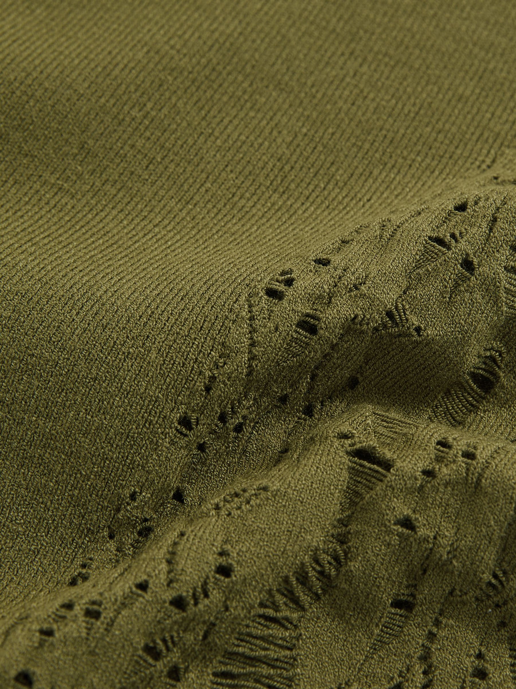 Lace-Knit Detail One-Shoulder Bodysuit in Green - Image 6 of 6