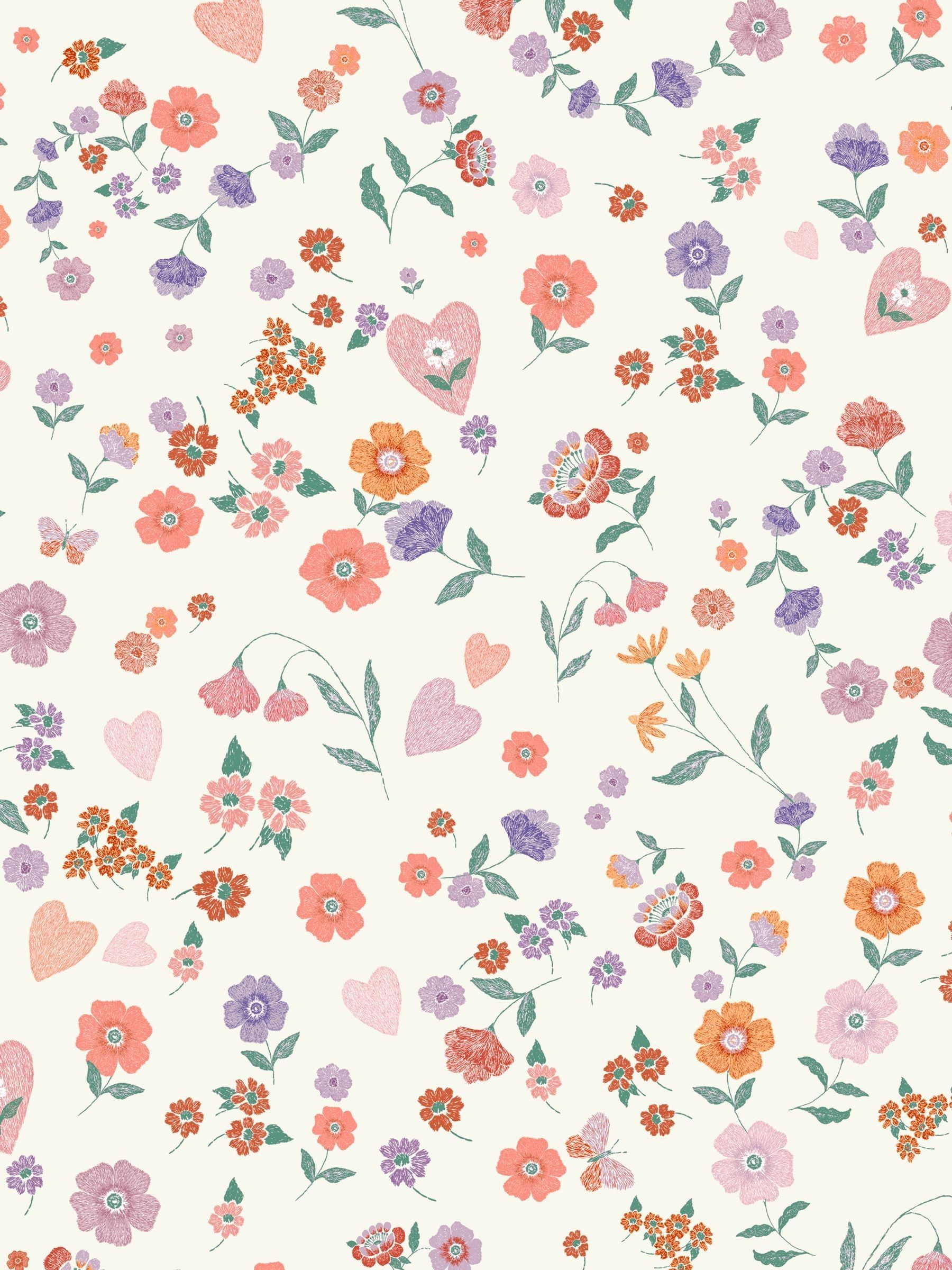 Next LavenderPeach Woodland Ditsy Lavender/Peach A4 Wallpaper Sample - Image 2 of 4