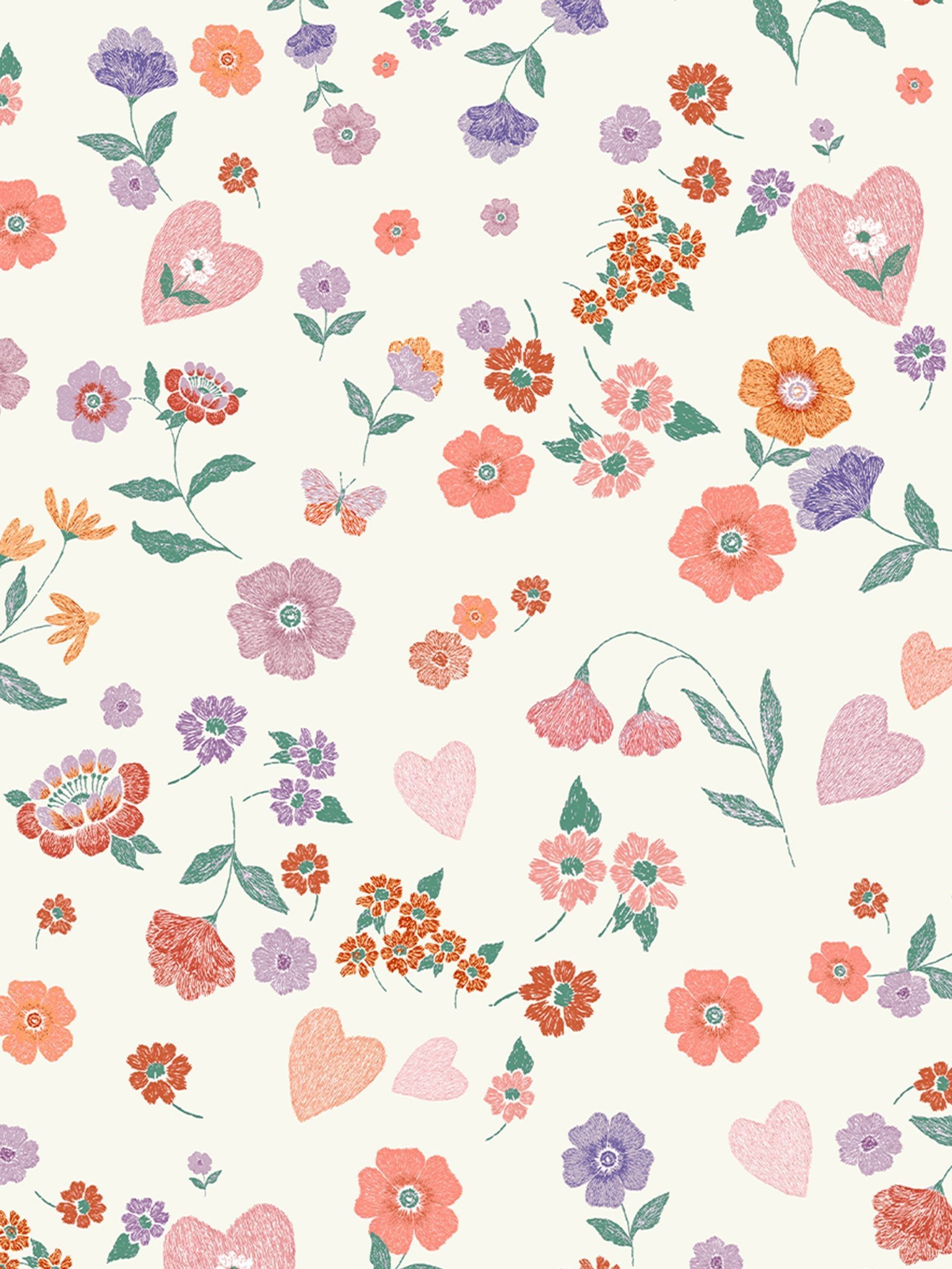 Next LavenderPeach Woodland Ditsy Lavender/Peach A4 Wallpaper Sample - Image 4 of 4