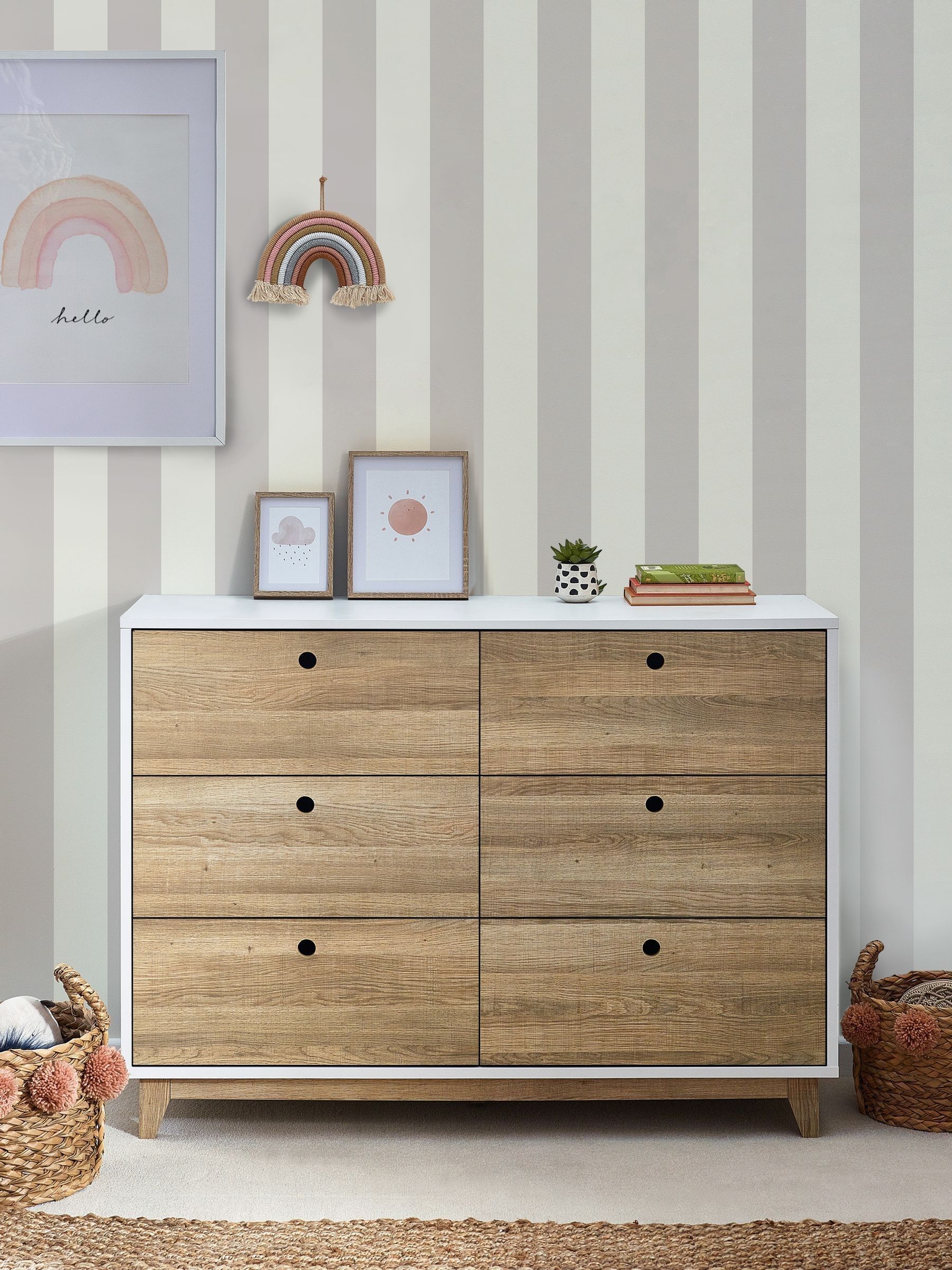 Next Grey Craft Stripe A4 Wallpaper Sample - Image 1 of 3