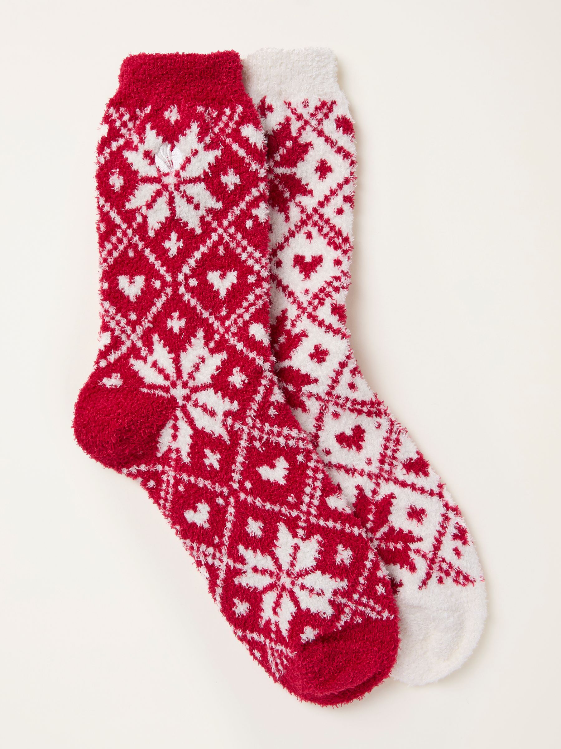 Red 2 Pack Fairisle Cosy Socks - Image 1 of 2
