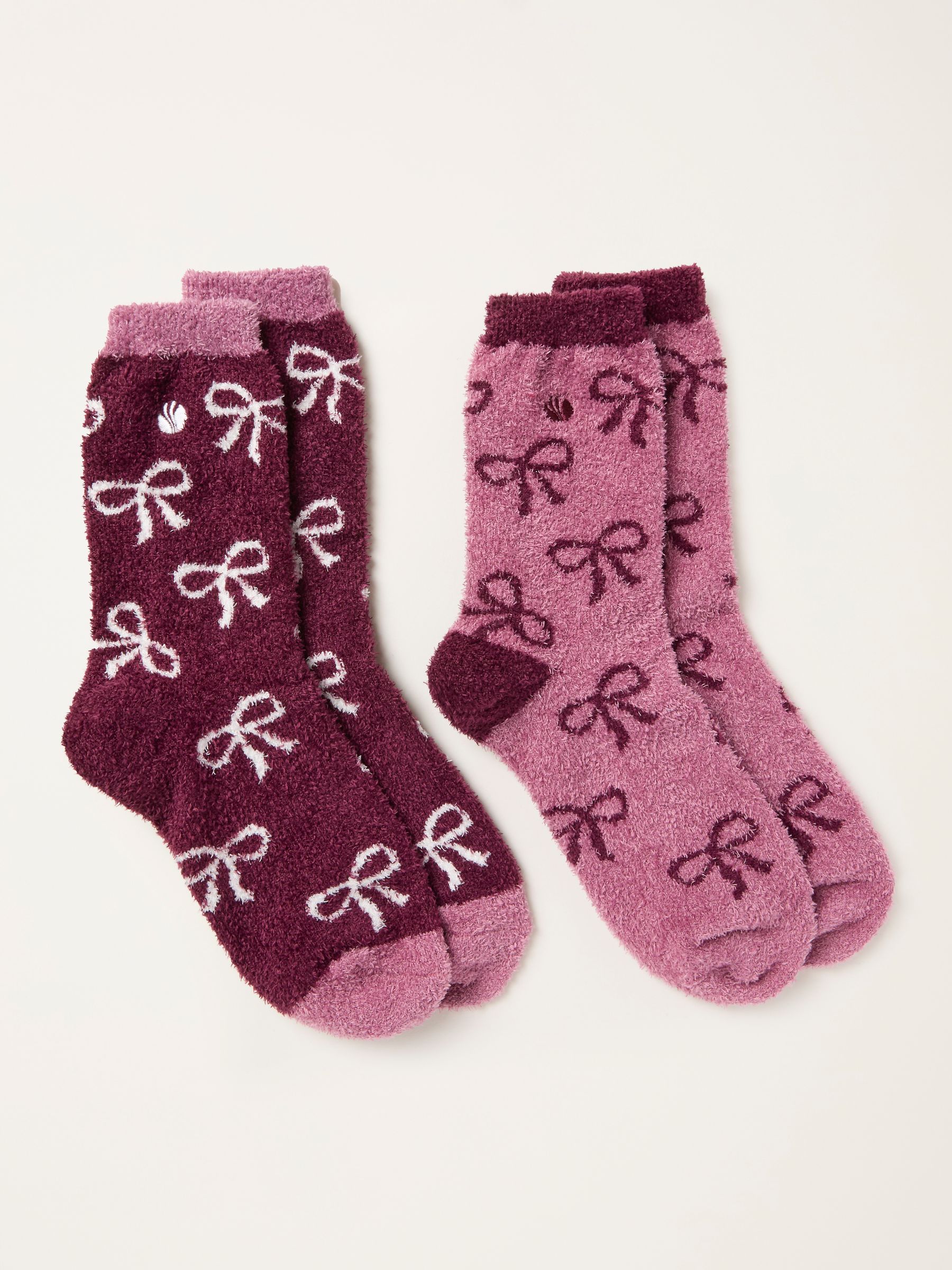 Purple Bow 2 Pairs of Polar Socks - Image 2 of 2 Purple Bow 2 Pairs of Polar Socks - Image 2 of 2
