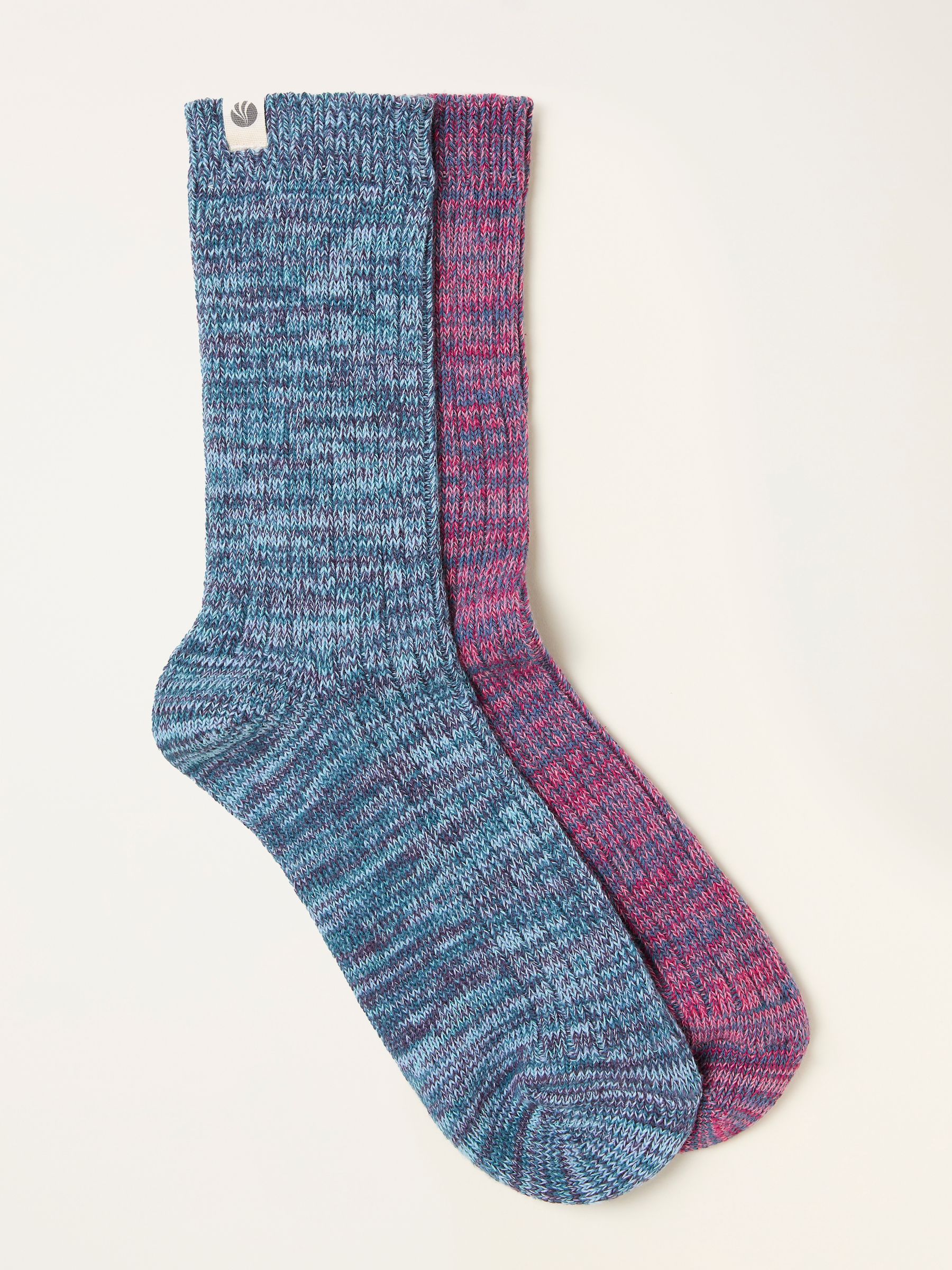 Multi Colour 2 Pairs of Boot Socks - Image 1 of 2