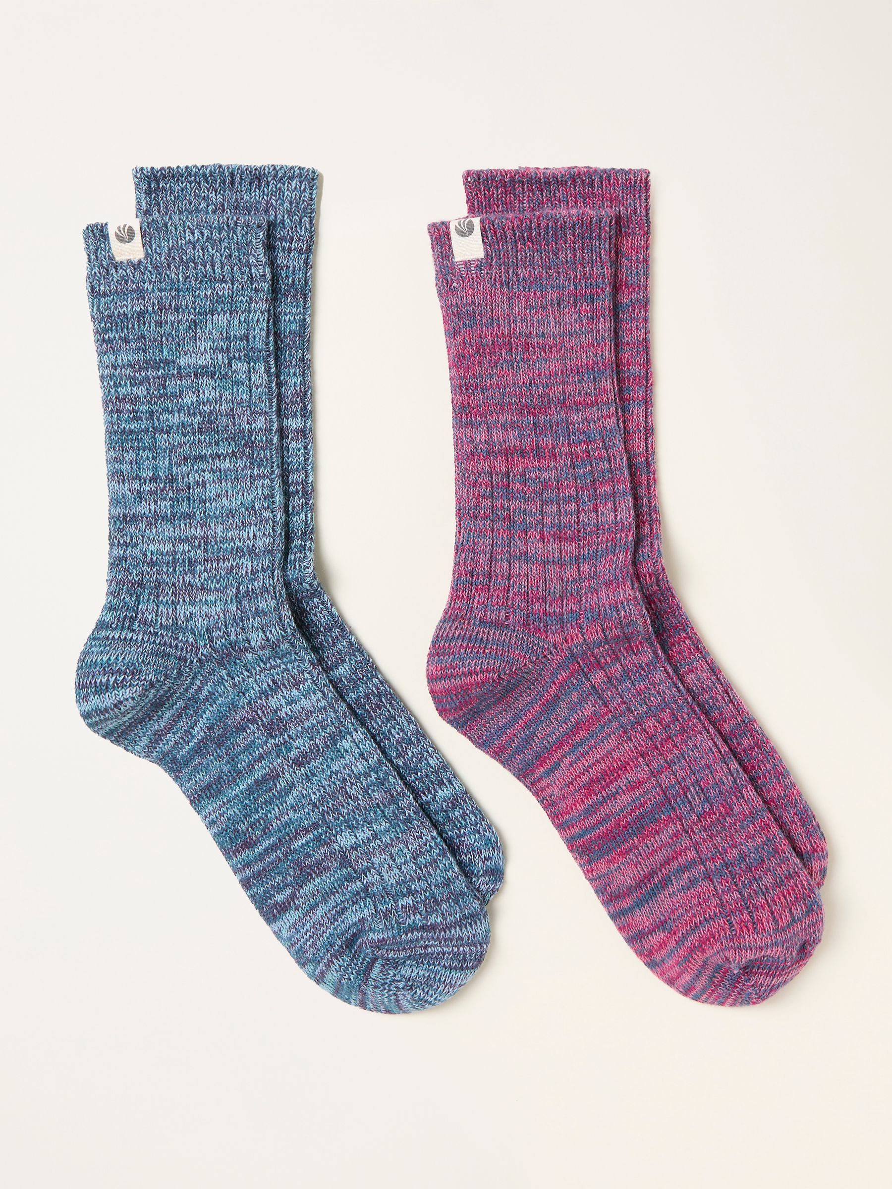 Multi Colour 2 Pairs of Boot Socks - Image 2 of 2