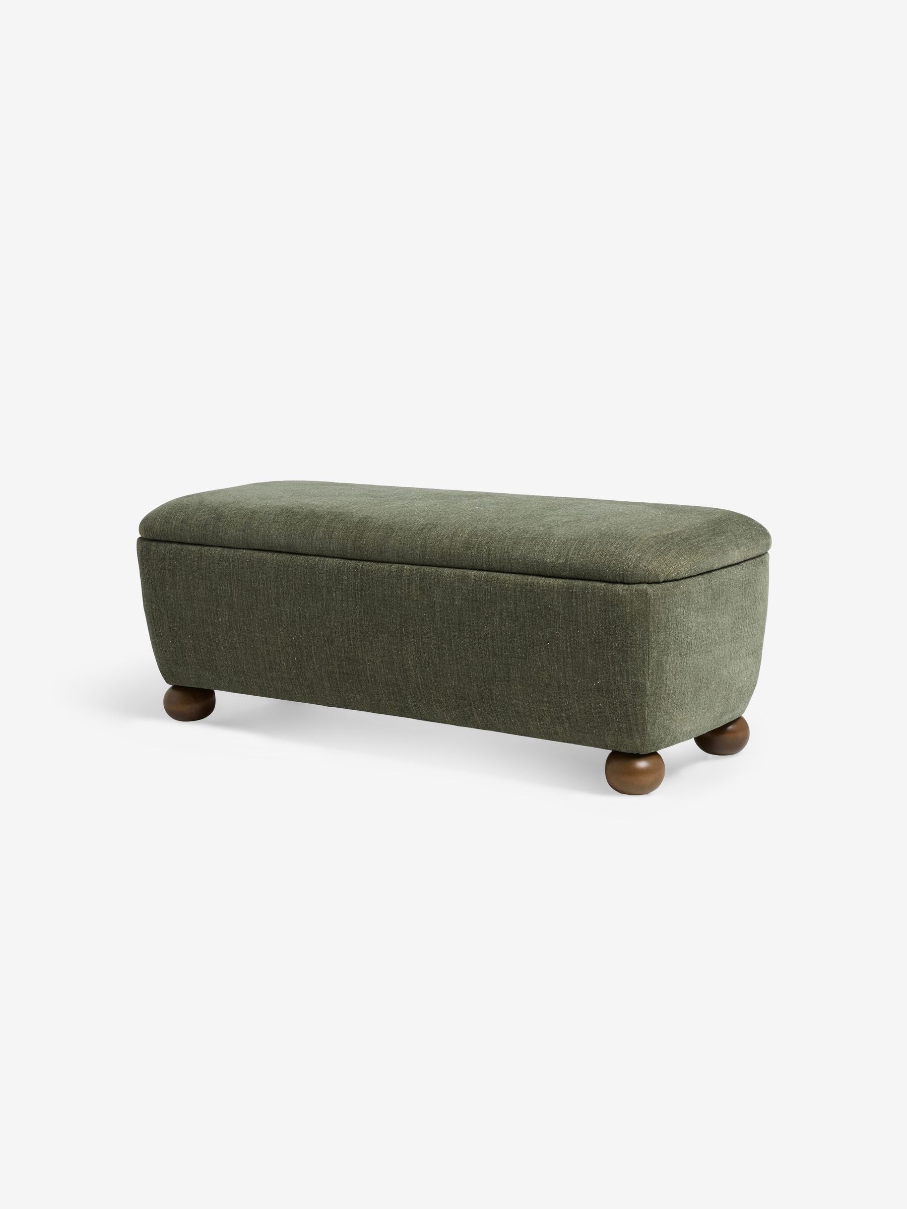 Ellio Storage Ottoman Bench in Soft Textured Weave Hunter Green - Image 5 of 5