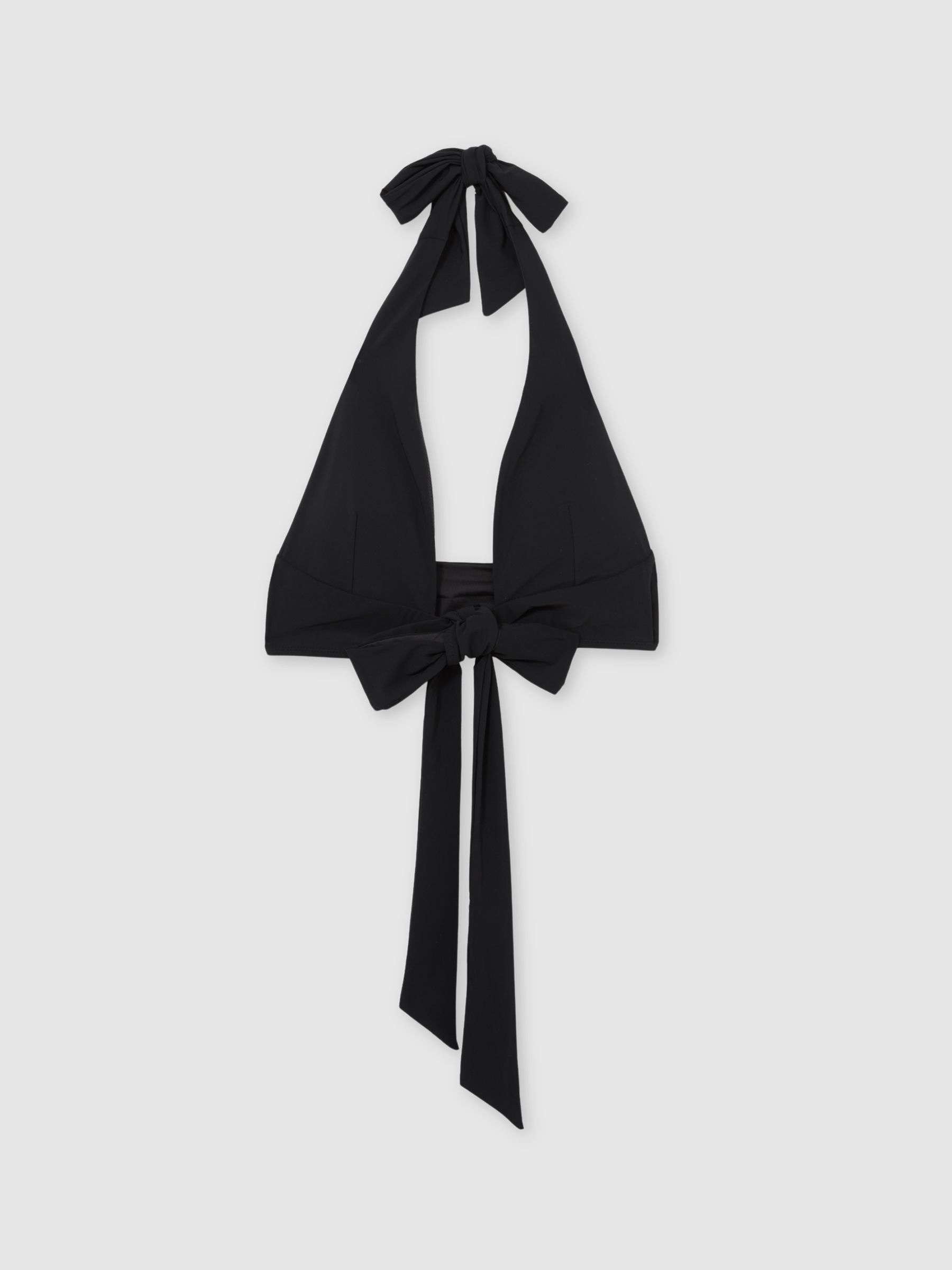 Plunge Tie Halterneck Bikini Top in Black - Image 2 of 5