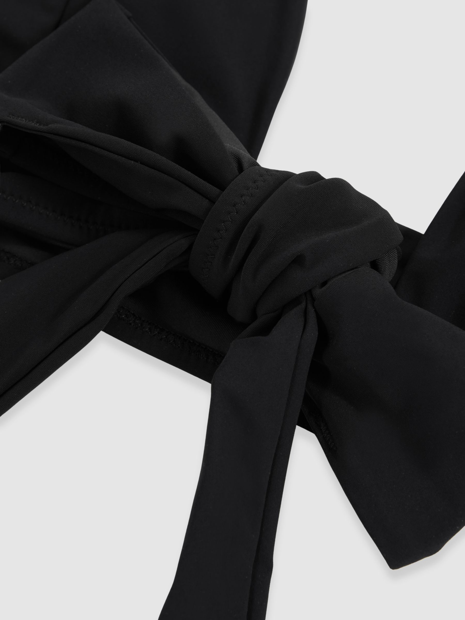 Plunge Tie Halterneck Bikini Top in Black - image 5