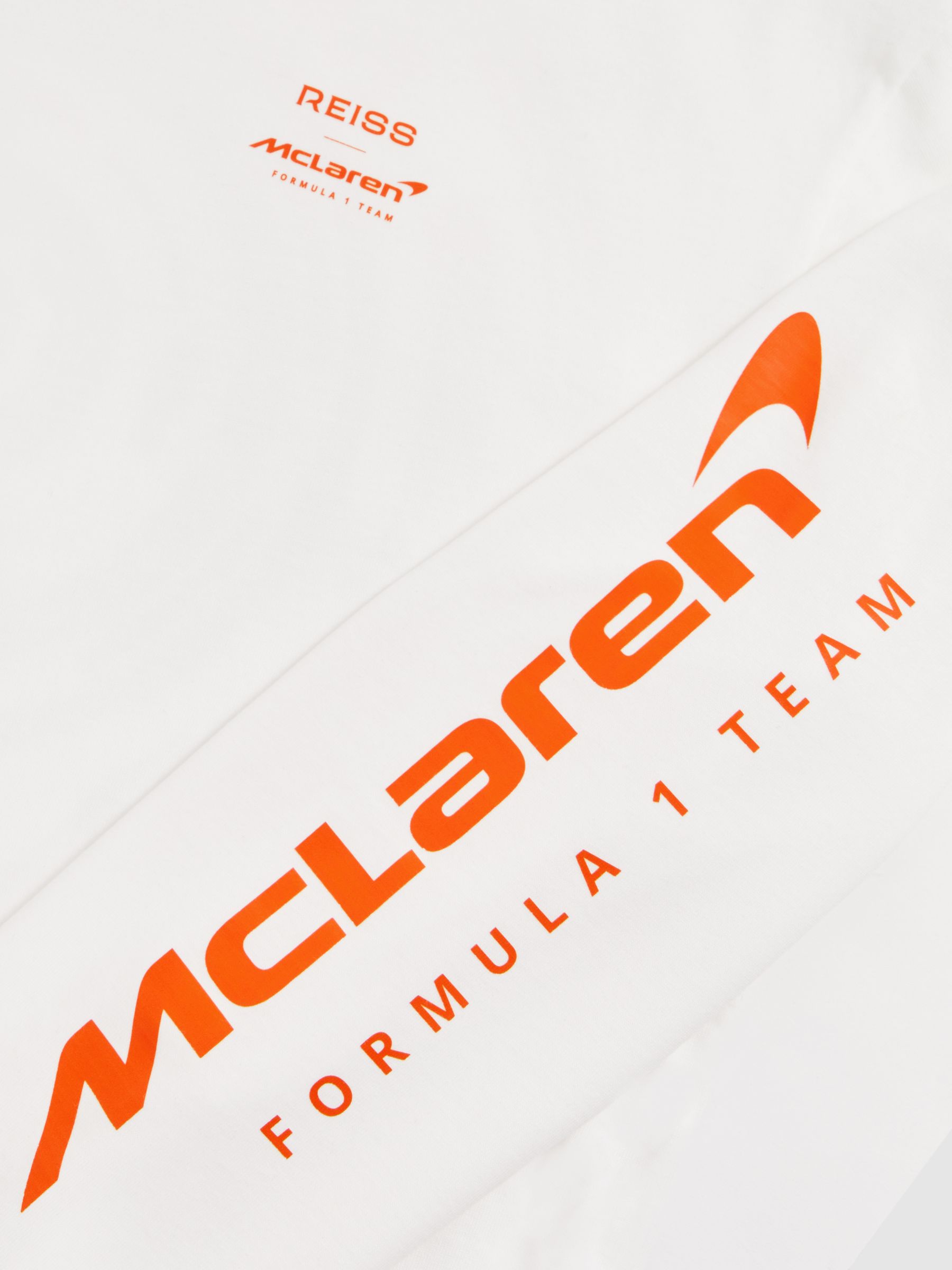 Unisex Fit McLaren F1 Team Tyre-Print T-Shirt in White - Image 8 of 8