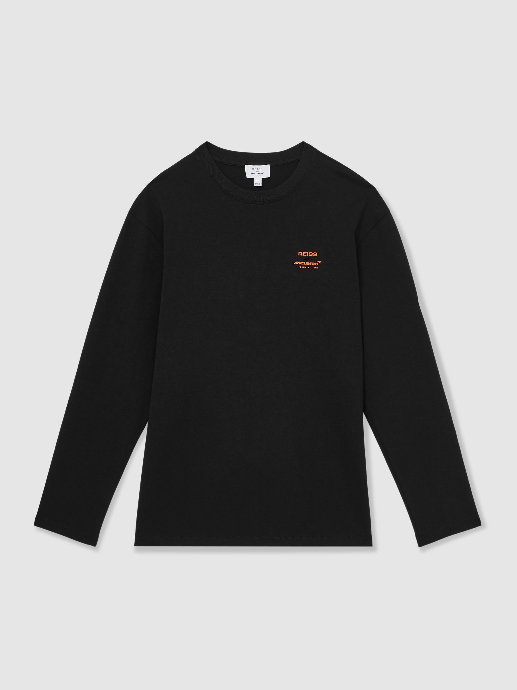 Unisex Fit McLaren F1 Team Tyre-Print T-Shirt in Black - Image 2 of 8