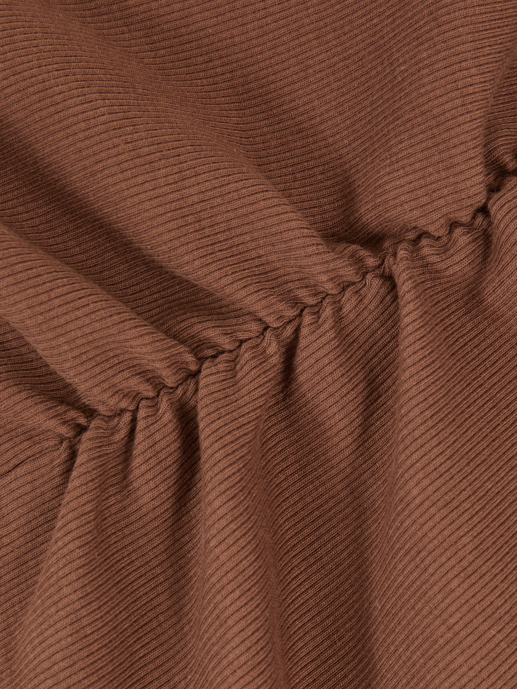 Ribbed Ruched Waist Vest in Toffee Brown - Image 6 of 6