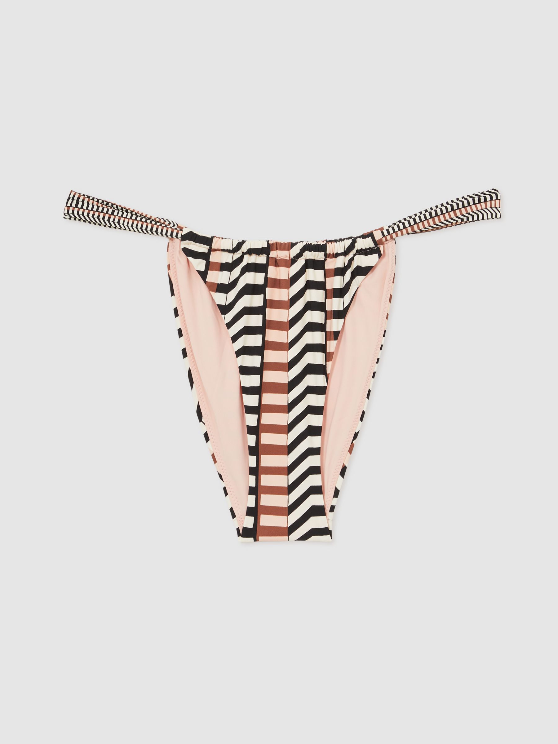Chevron Stripe Bikini Bottoms in Black/Brown - Image 2 of 6