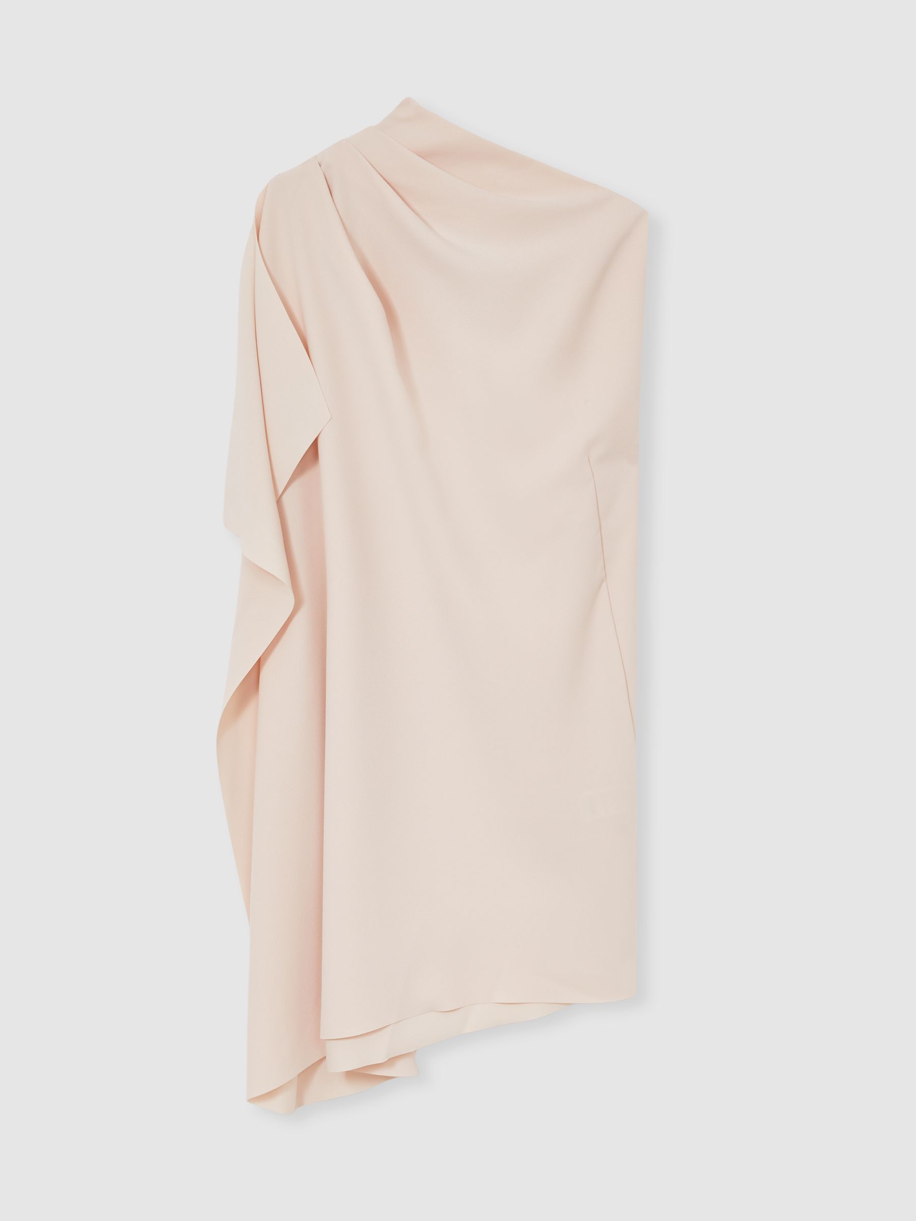 One Shoulder Draped Mini Dress in Pale Pink - Image 2 of 6
