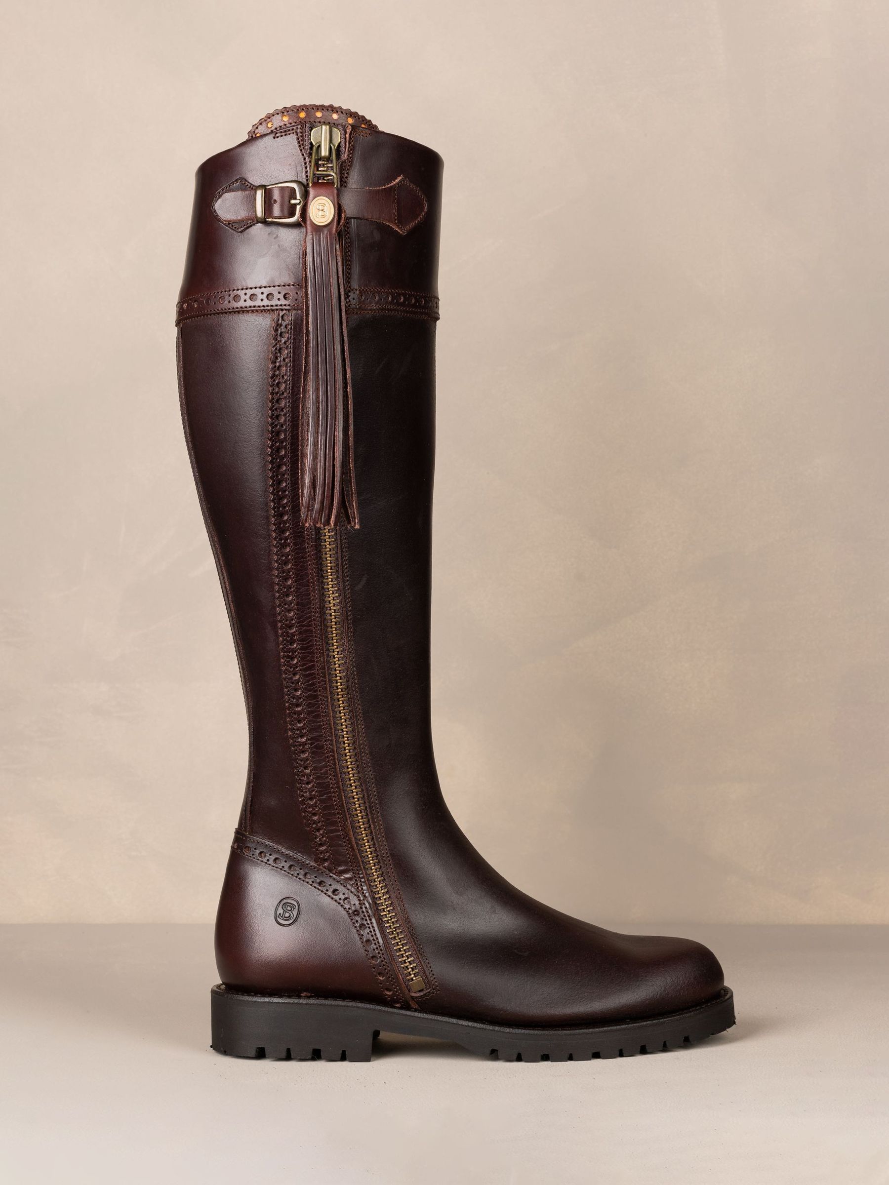 The Spanish Boot Company Brown Tall Tread Sole Spanish Riding Boots - Image 1 of 7